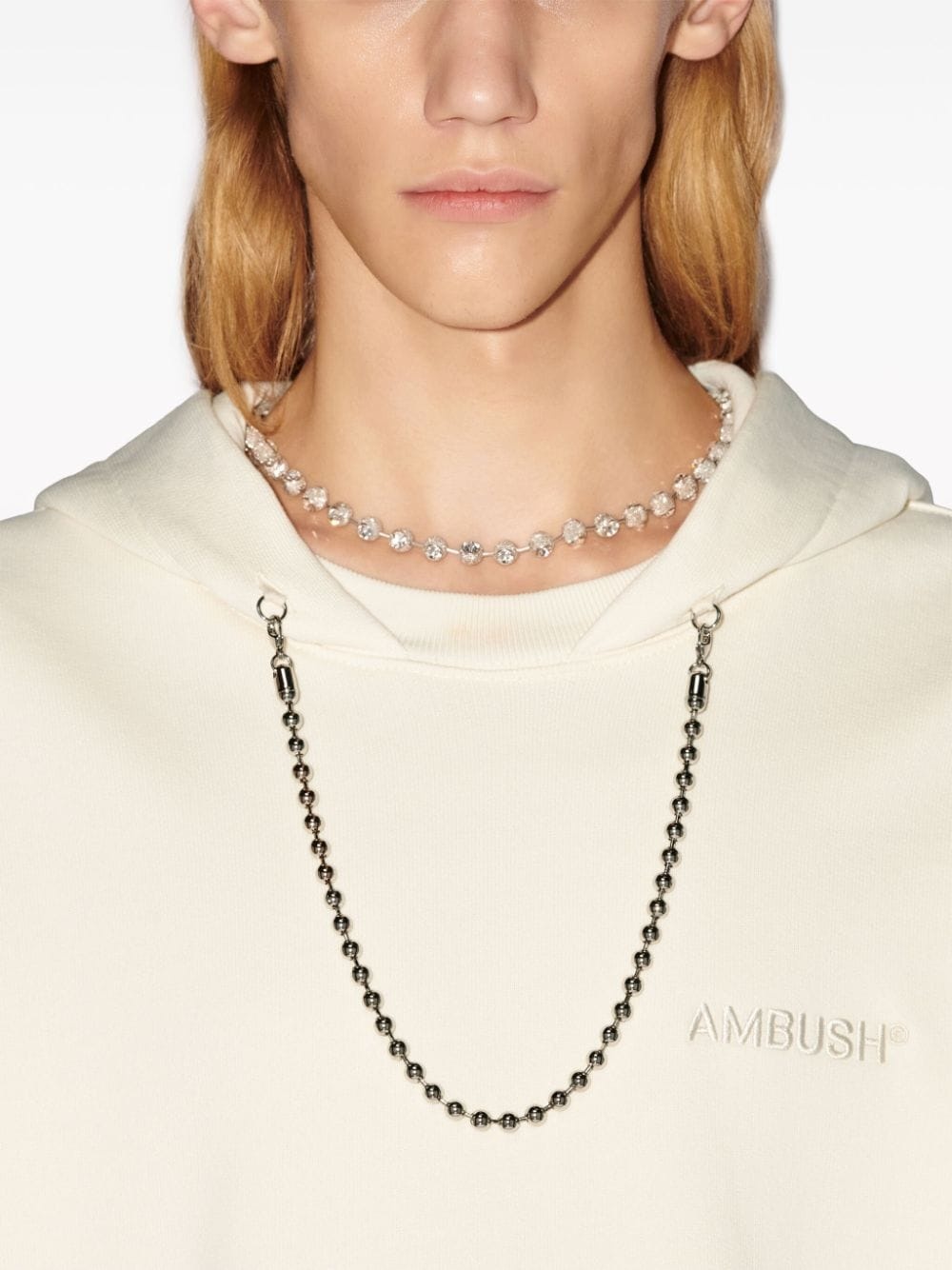 ball-chain organic cotton hoodie - 7