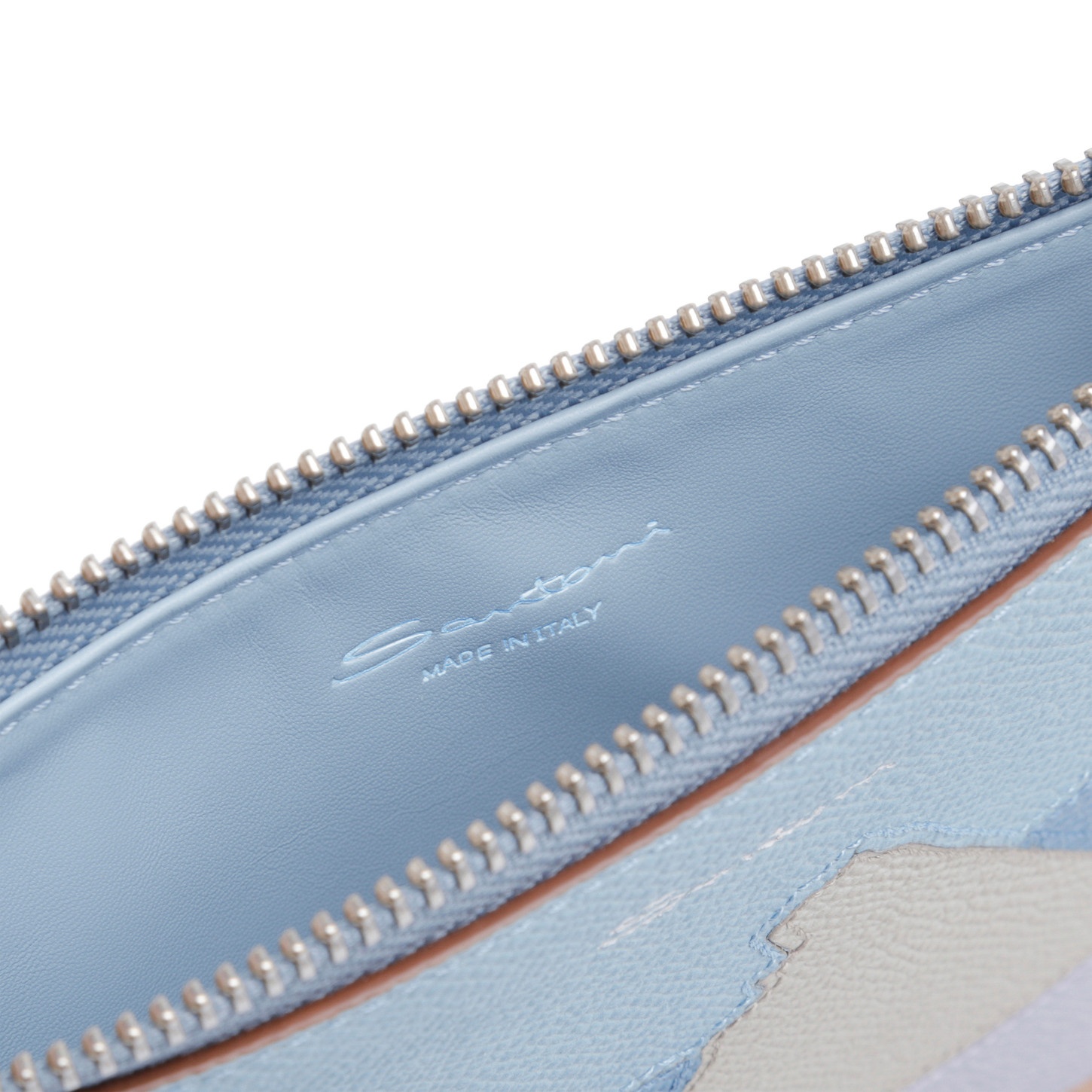 Light blue Saffiano leather mini pouch - 3