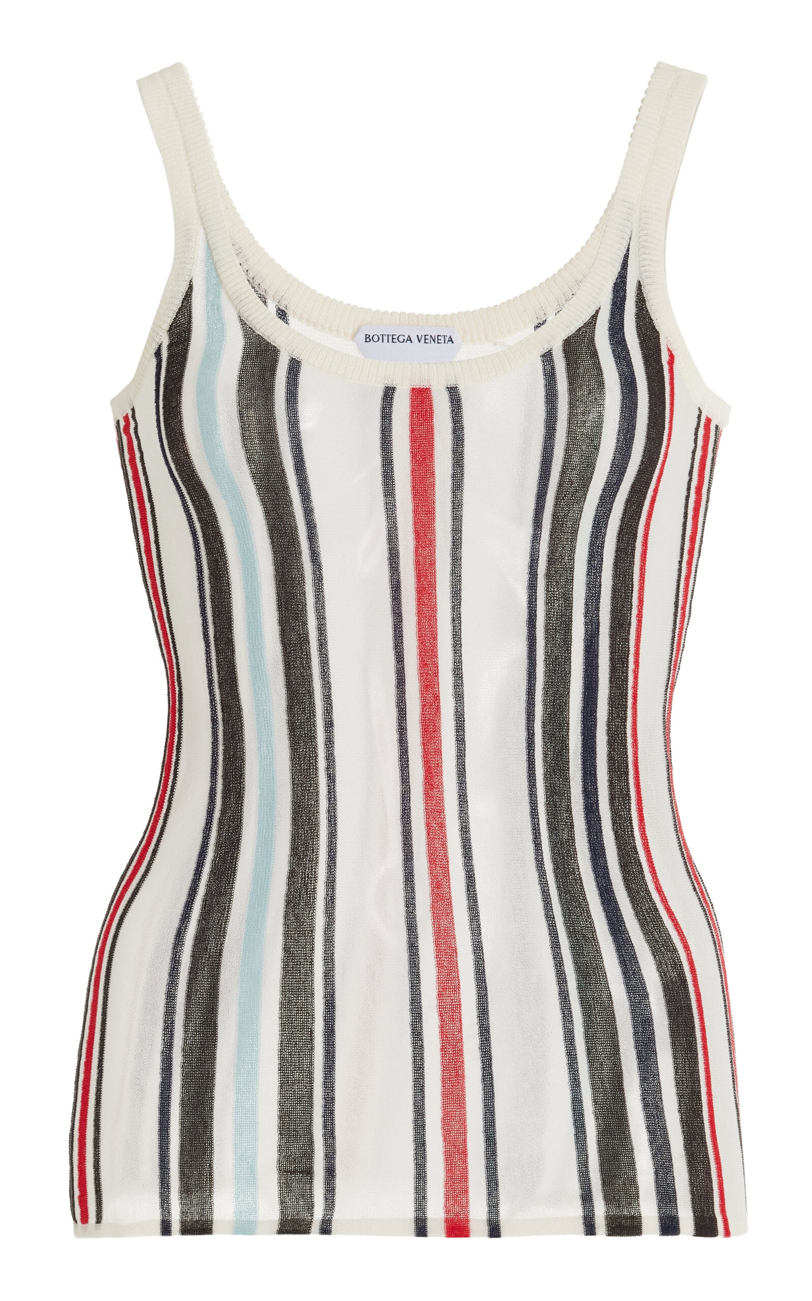 Striped Cotton-Knit Tank Top ivory - 1