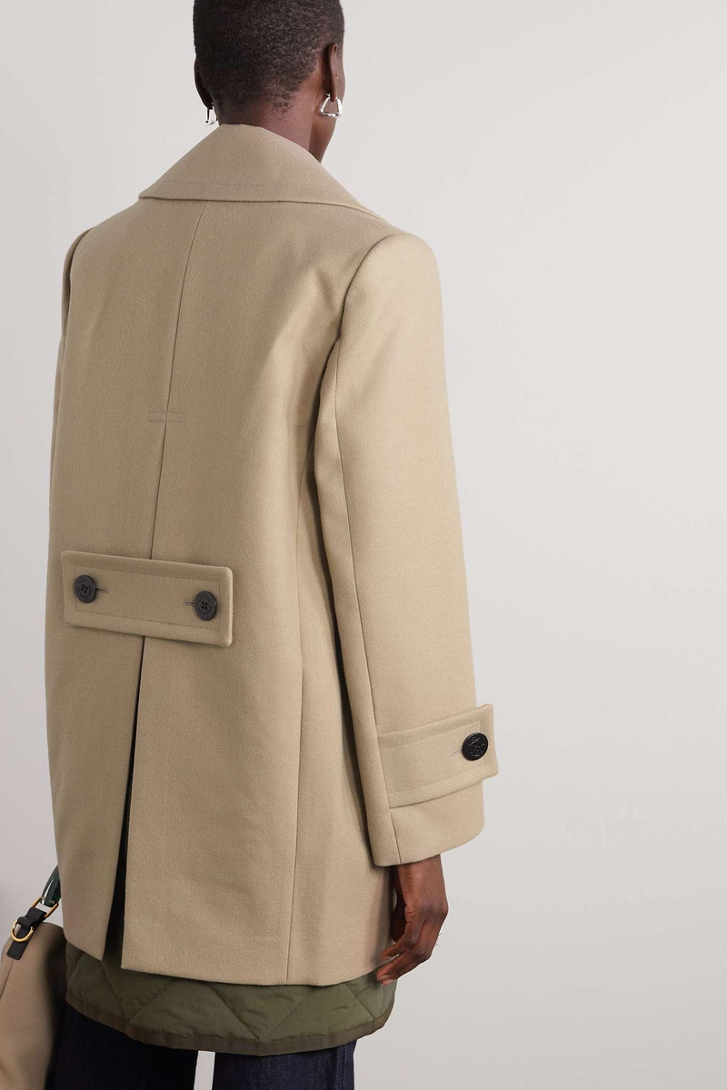 Convertible double-breasted wool-felt and quilted shell coat 4