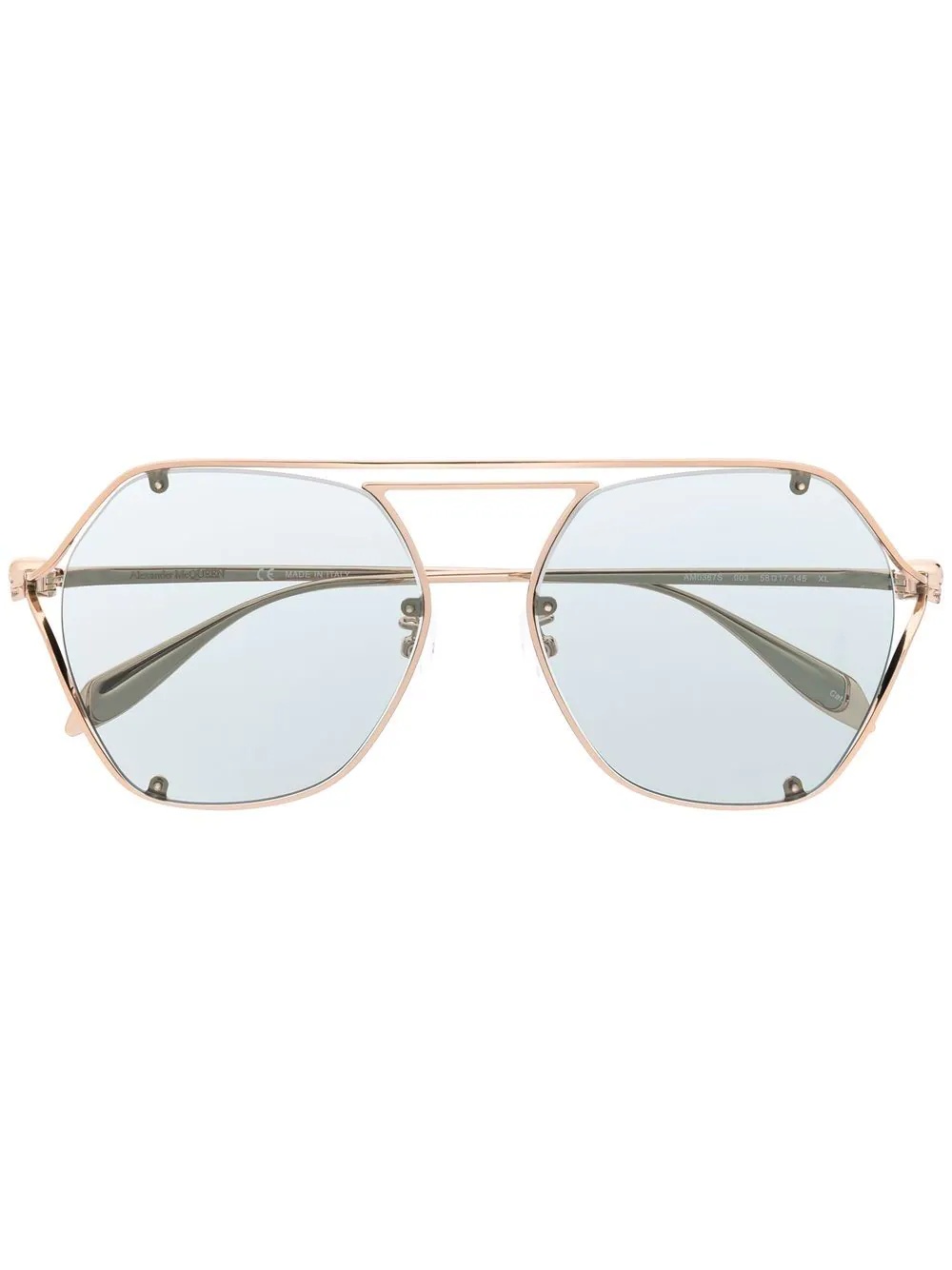 metallic aviator-style sunglasses - 1