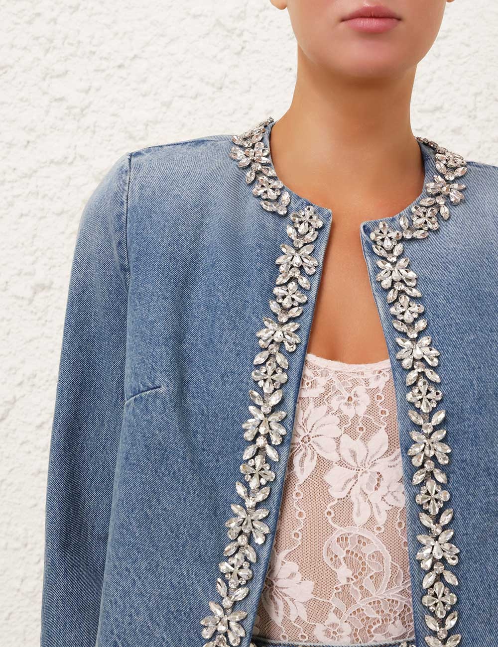 CRUSH EMBELLISHED DENIM JACKET - 5