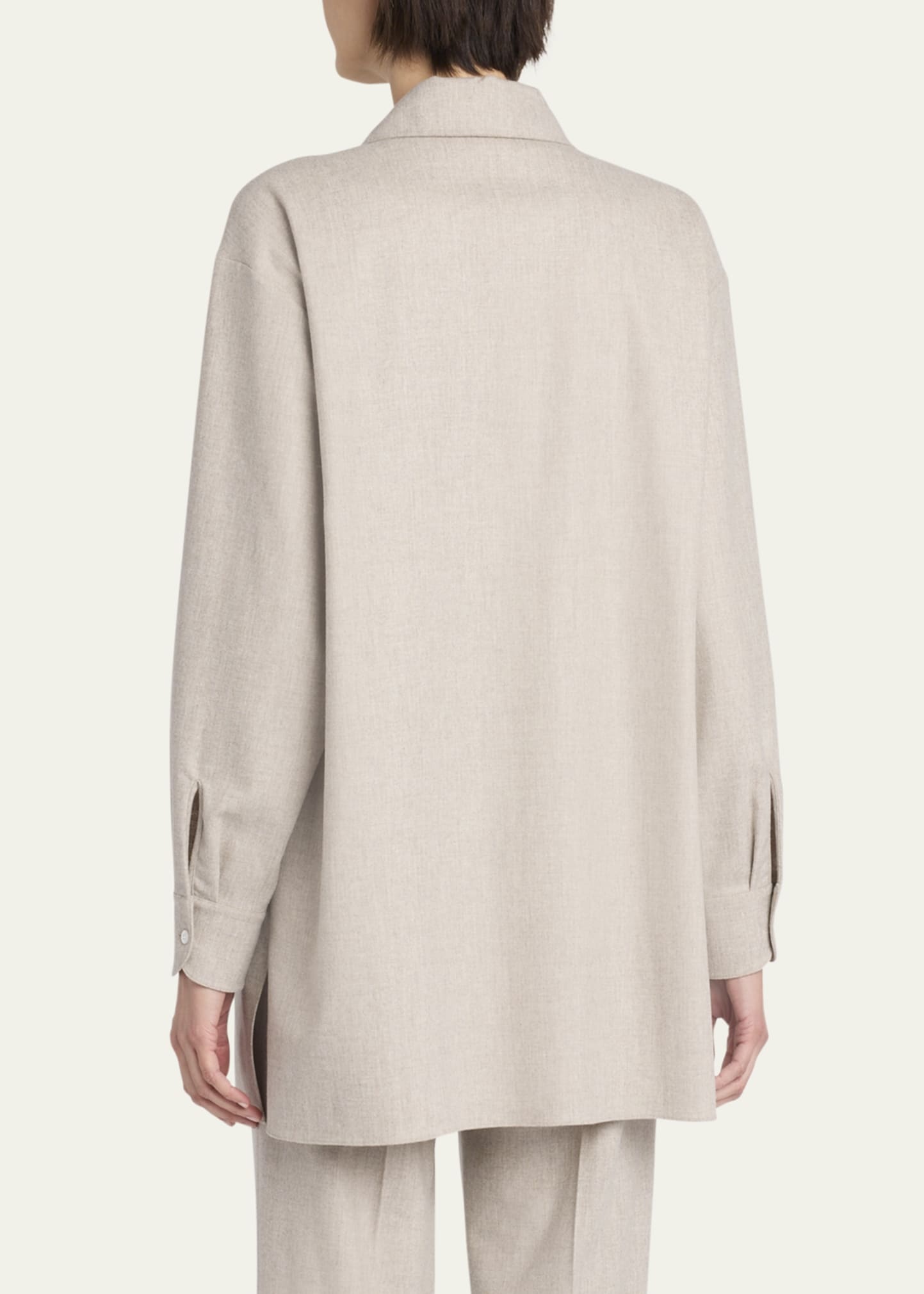 Komako Button Down Wool Cashmere Blouse - 3