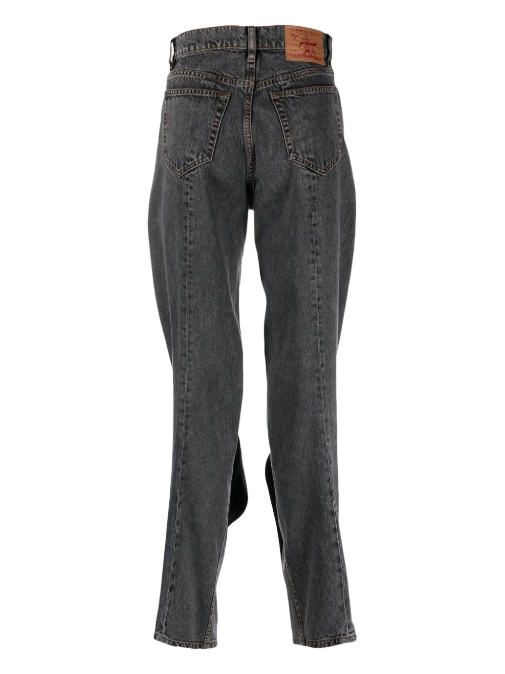 draped low-rise wide-leg jeans - 2