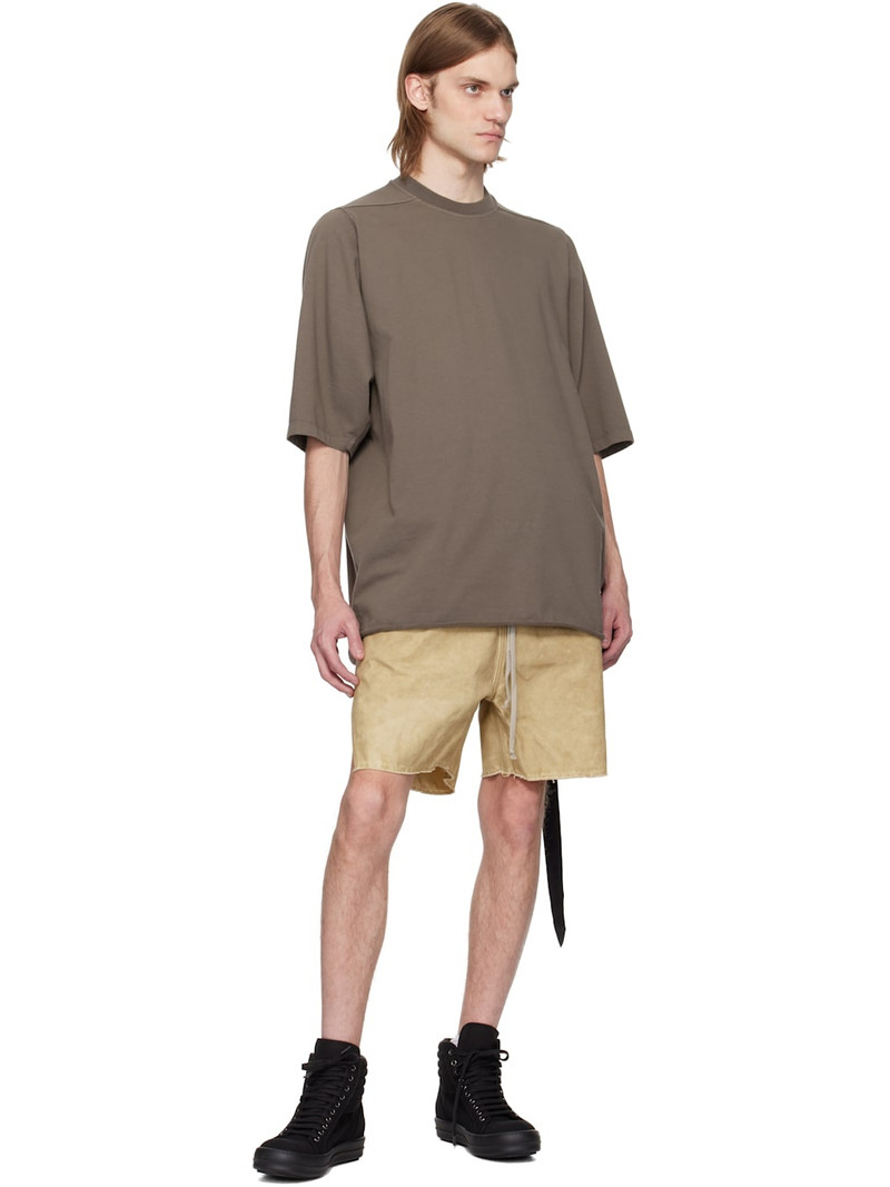 Rick Owens DRKSHDW Beige Hollywood Long Boxers Butt Zipp Shorts outlook