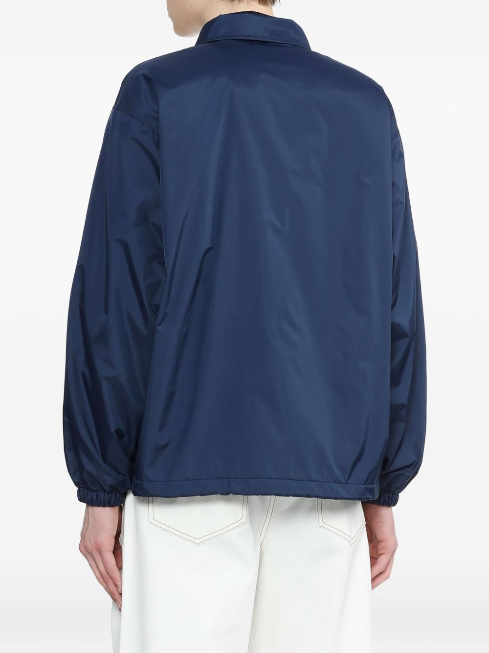 drawstring logo-patch coach jacket - 4