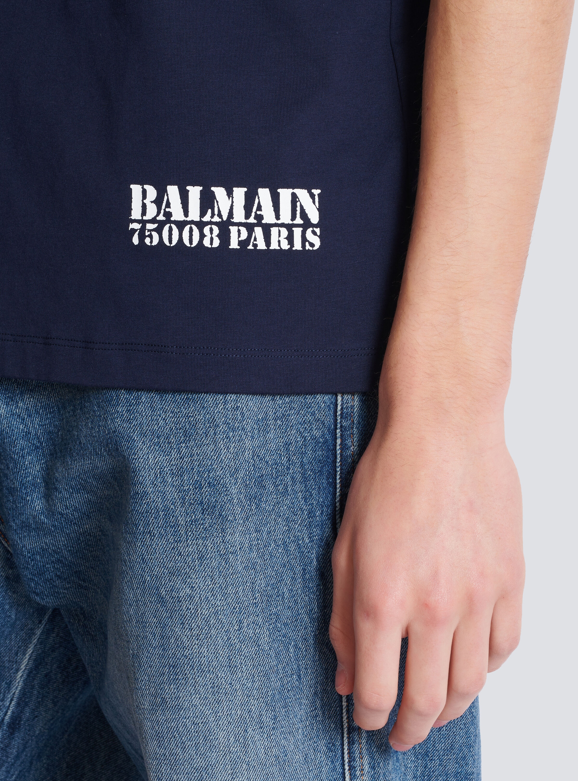 Small Balmain Stamp printed T-shirt - 8