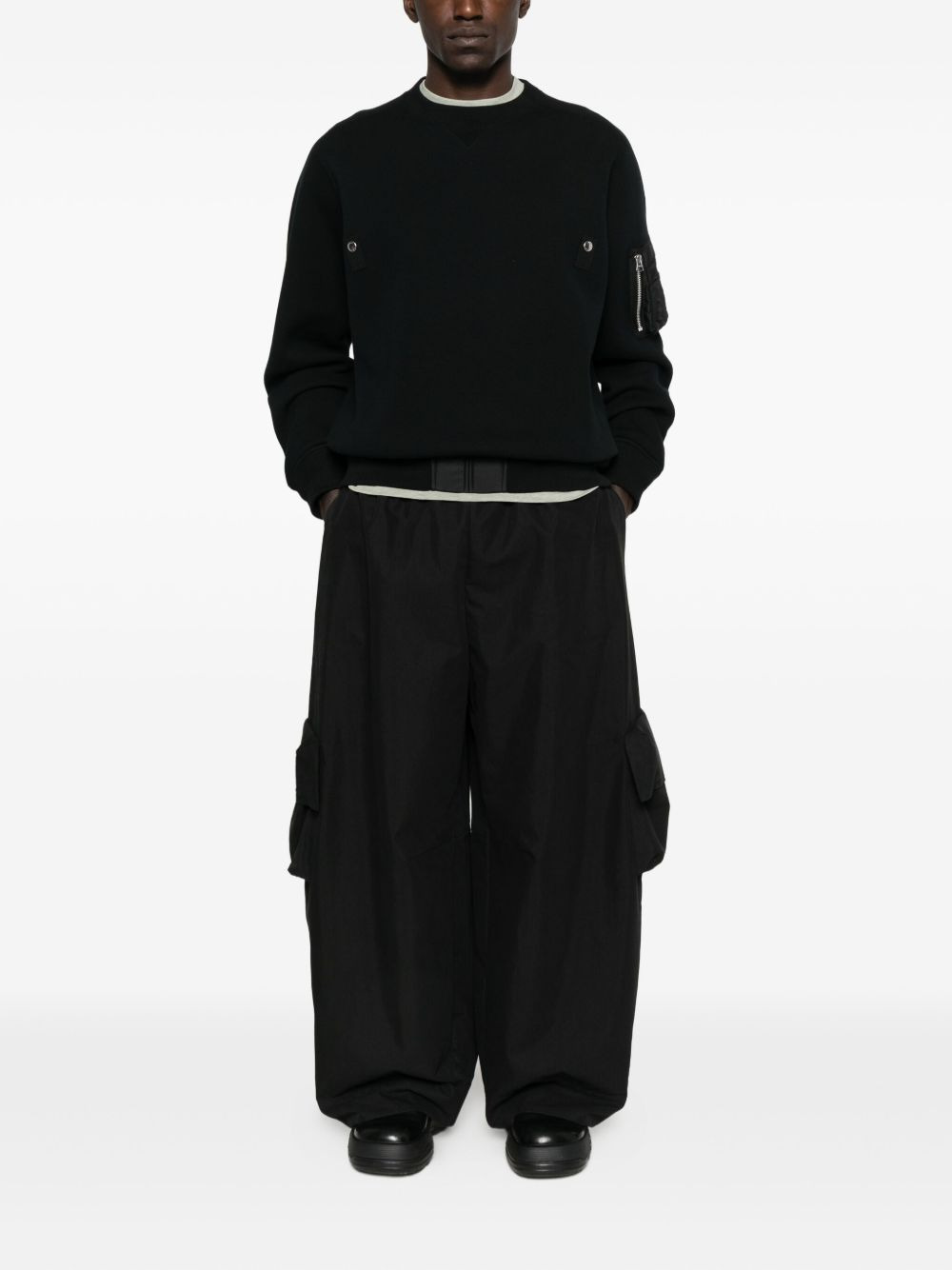 Sacai Men Cotton Crew Neck Sweater - 7
