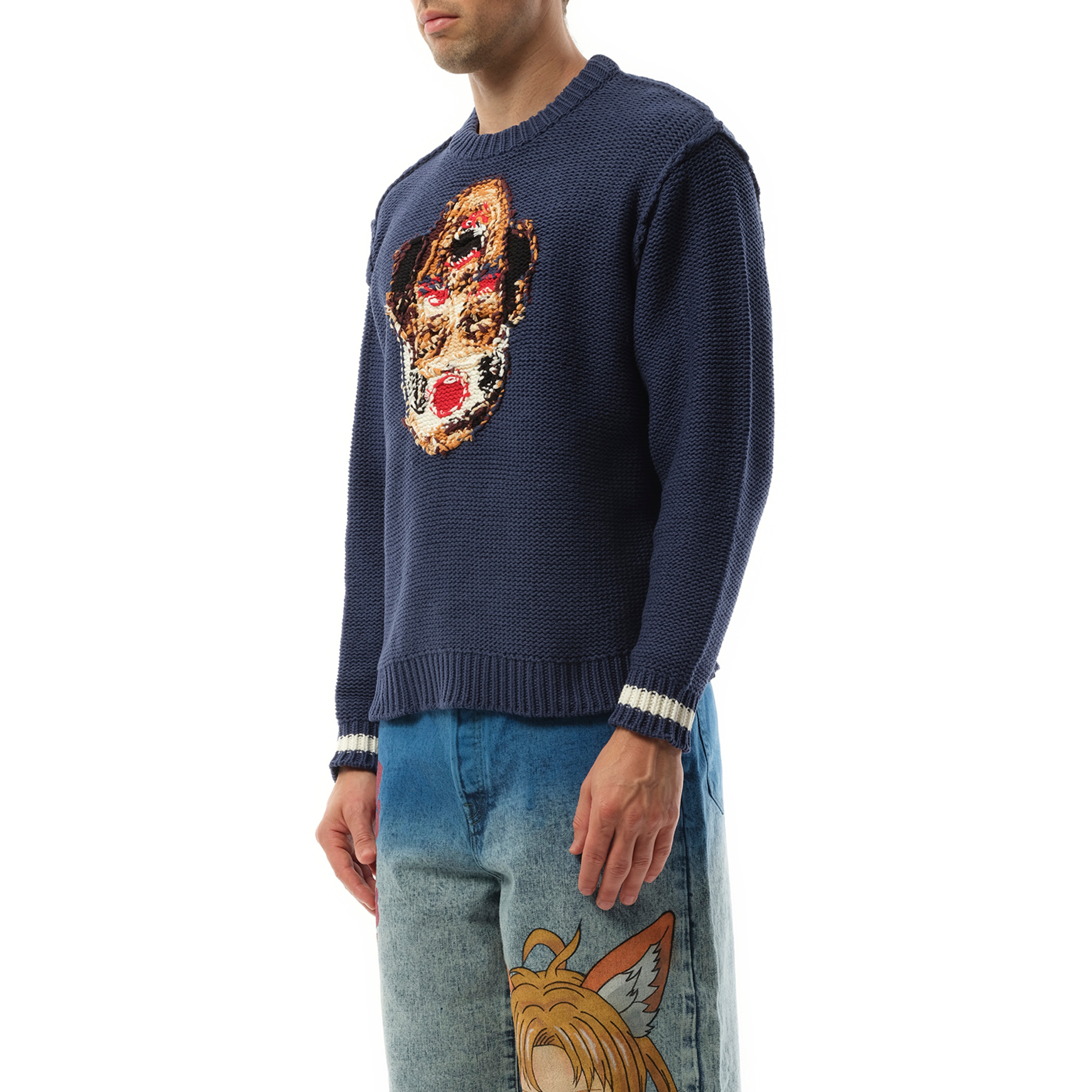 Acting Supporter Knitwear Sweater in Navy - 5