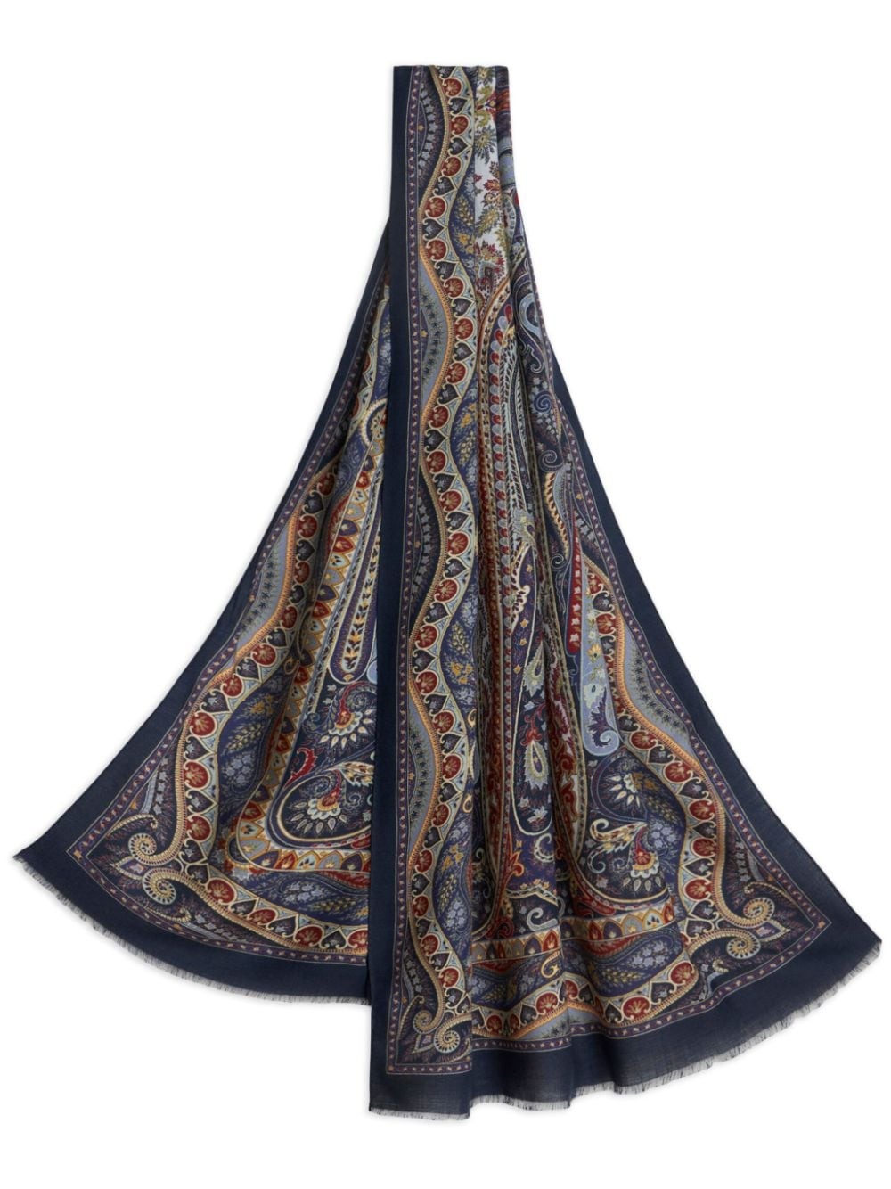 graphic-print silk scarf - 1