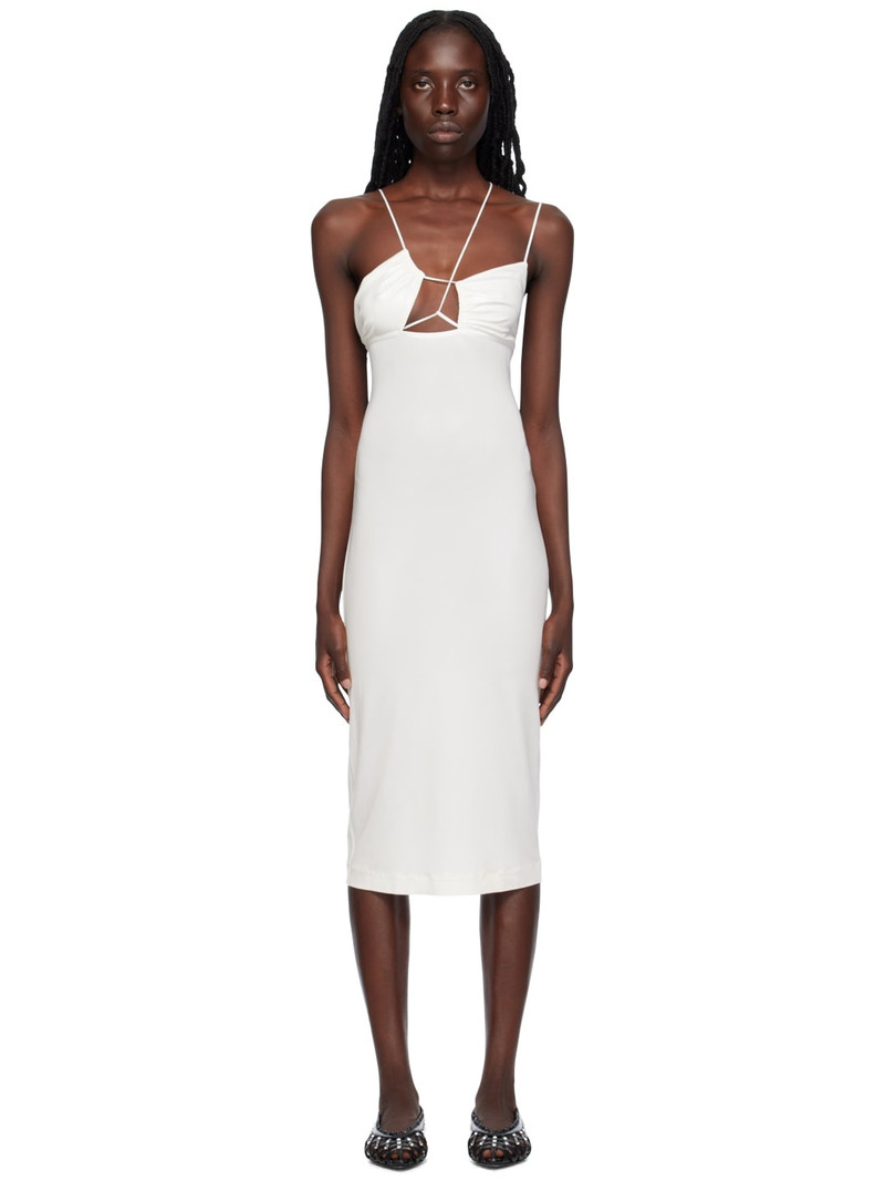 White Asymmetrical Midi Dress 1