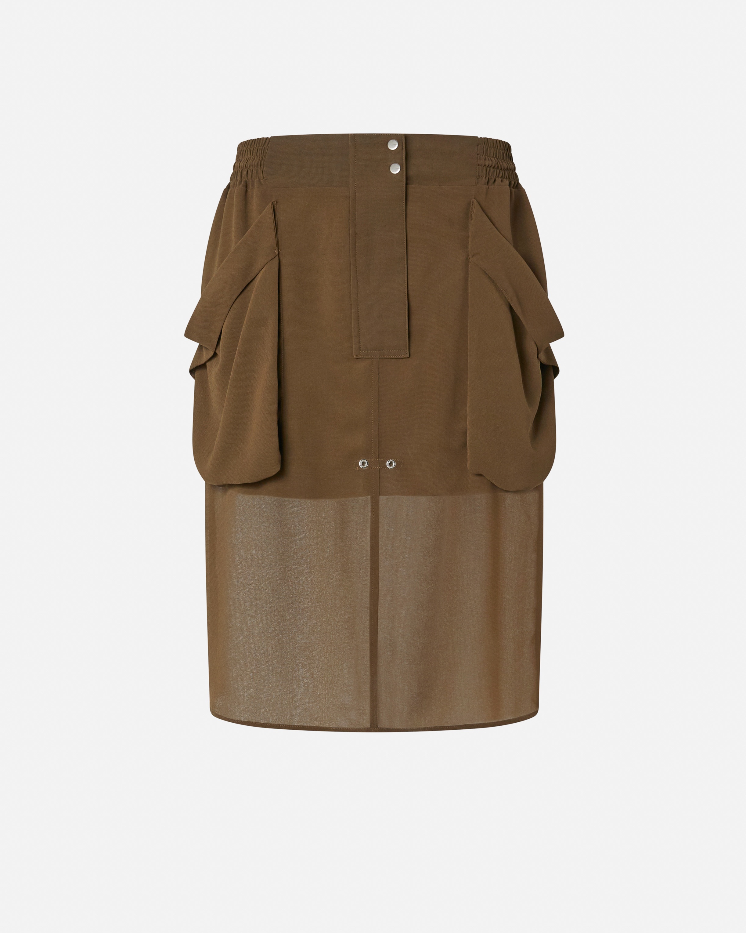 TRANSPARENT MIDI SKIRT WITH MAXI POCKETS - 1