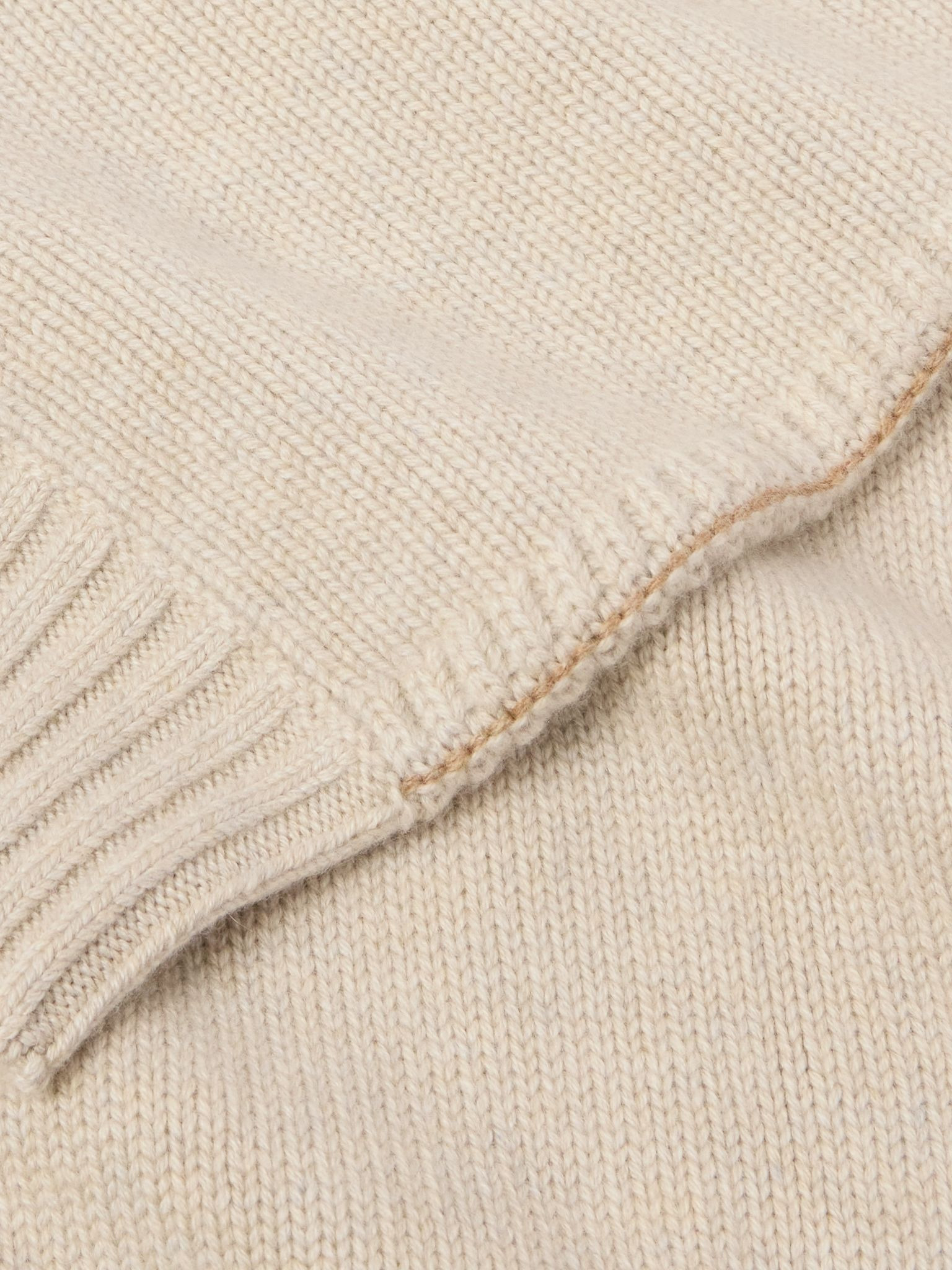 Birdseye Cashmere Sweater Beige - 4