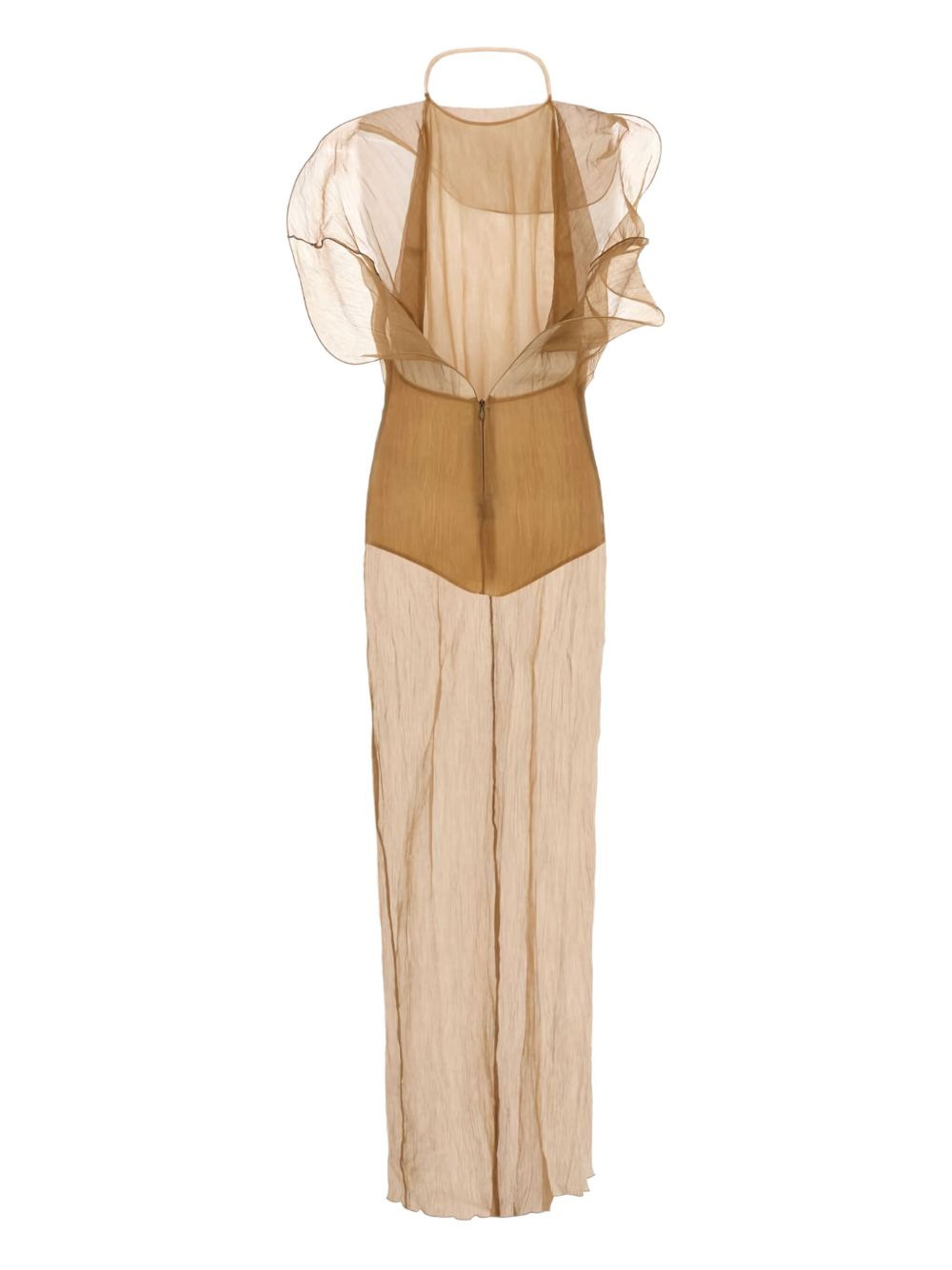 ruffled crepe maxi dress - 2