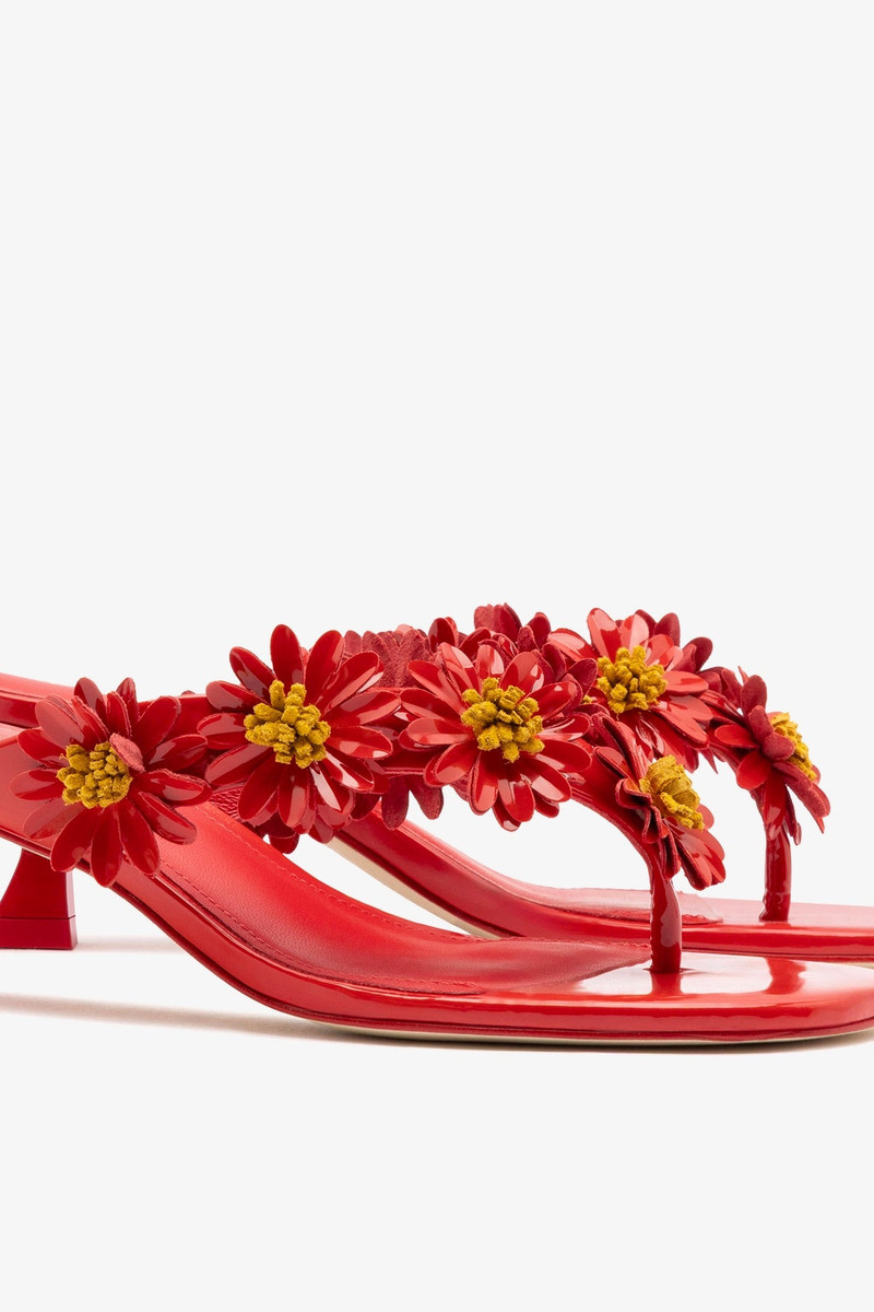 Fiore Thong Sandal Scarlet Patent Leather 4