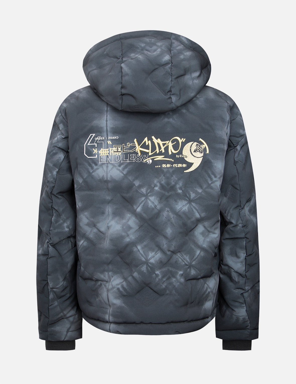 Embossed Graphics Tie Dye Print Down Jacket - 2