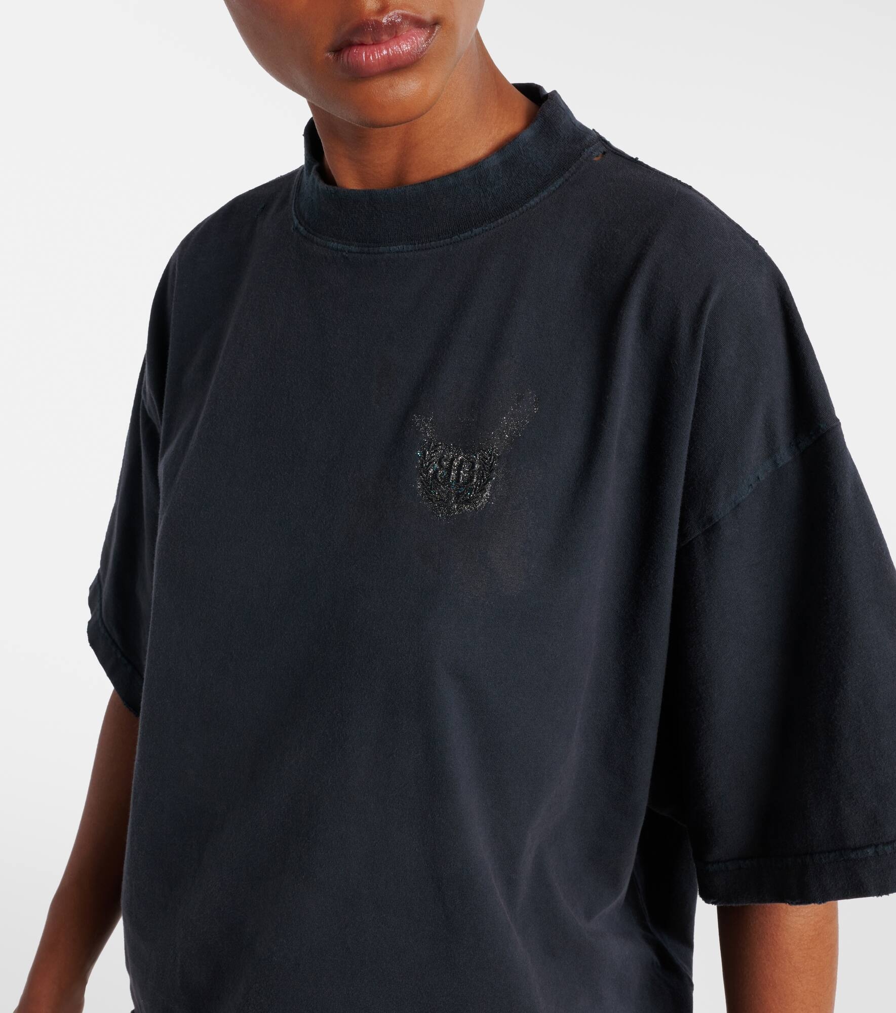 BALENCIAGA＊Tシャツ（NAIL POLISH IN JERSEY） Buy Balenciaga Black Nail Polish Cropped T-shirt in Vintage