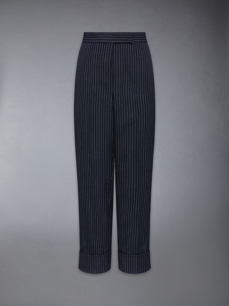 PINSTRIPE HIGH TWIST WOOL TROUSER 1