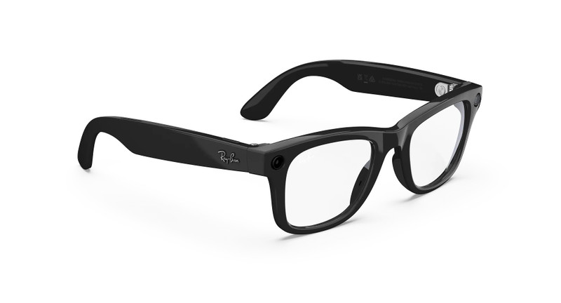 Ray-Ban Meta Wayfarer (Gen 1), Shiny Black / Clear, Standard 3