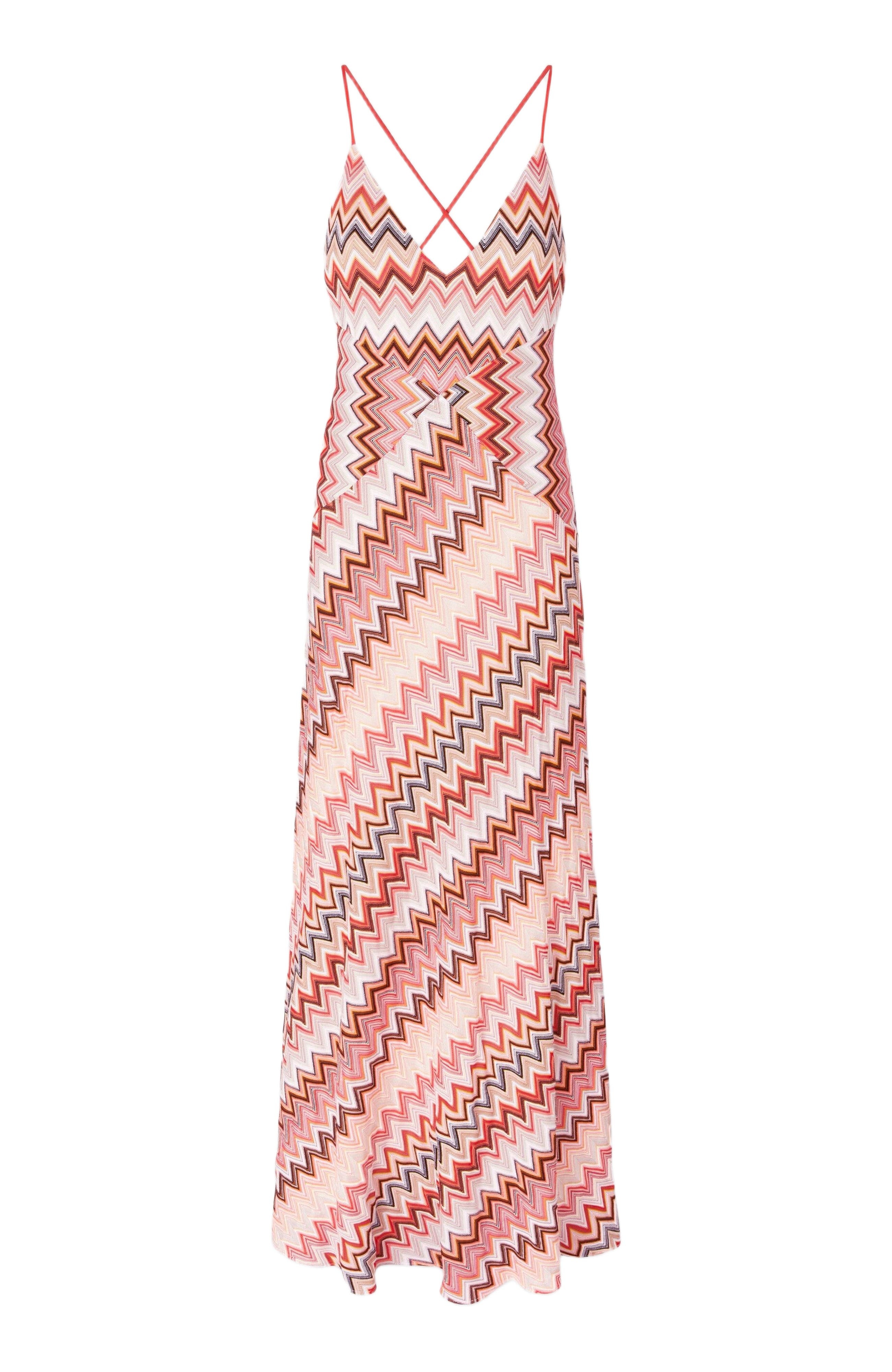Missoni Long Patchwork Dress With Zig Zag Pattern And Crossed Straps in Multicoloured at Nordstrom - 2