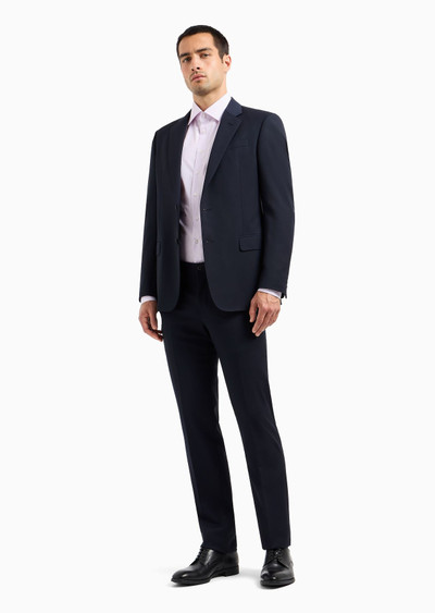 GIORGIO ARMANI Regular-fit shirt in luxury cotton with a micro-pattern outlook