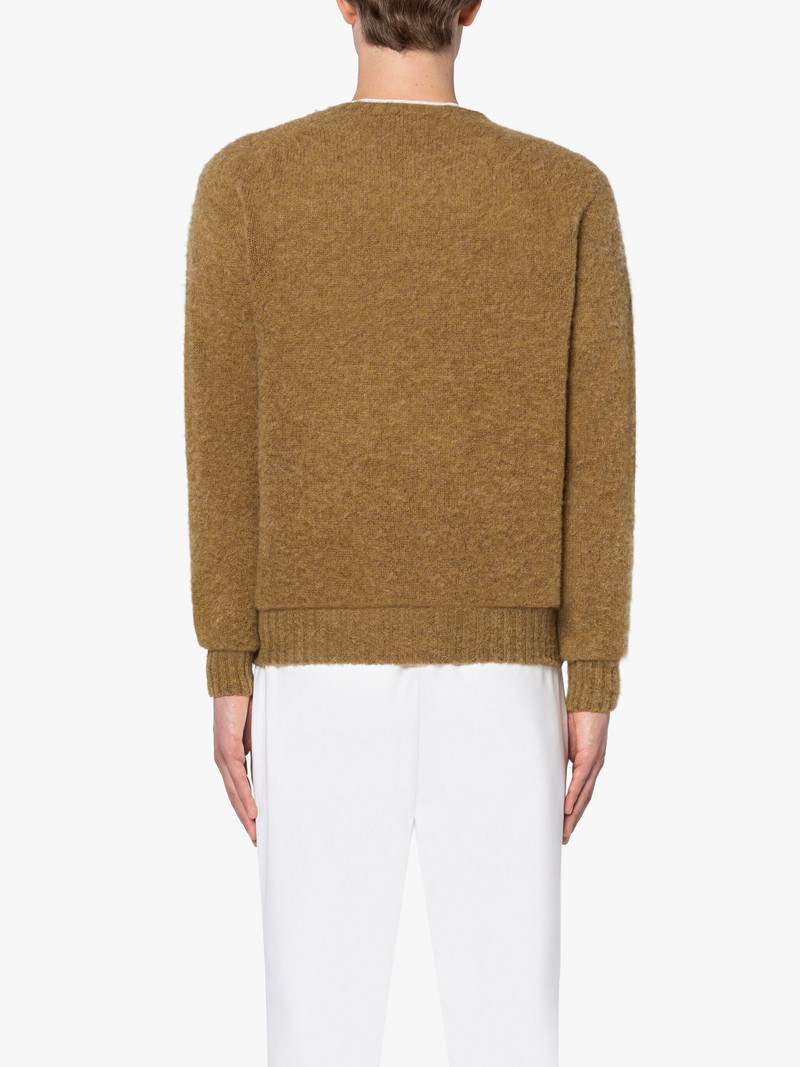 HUTCHINS DARK CAMEL WOOL CREWNECK SWEATER 4