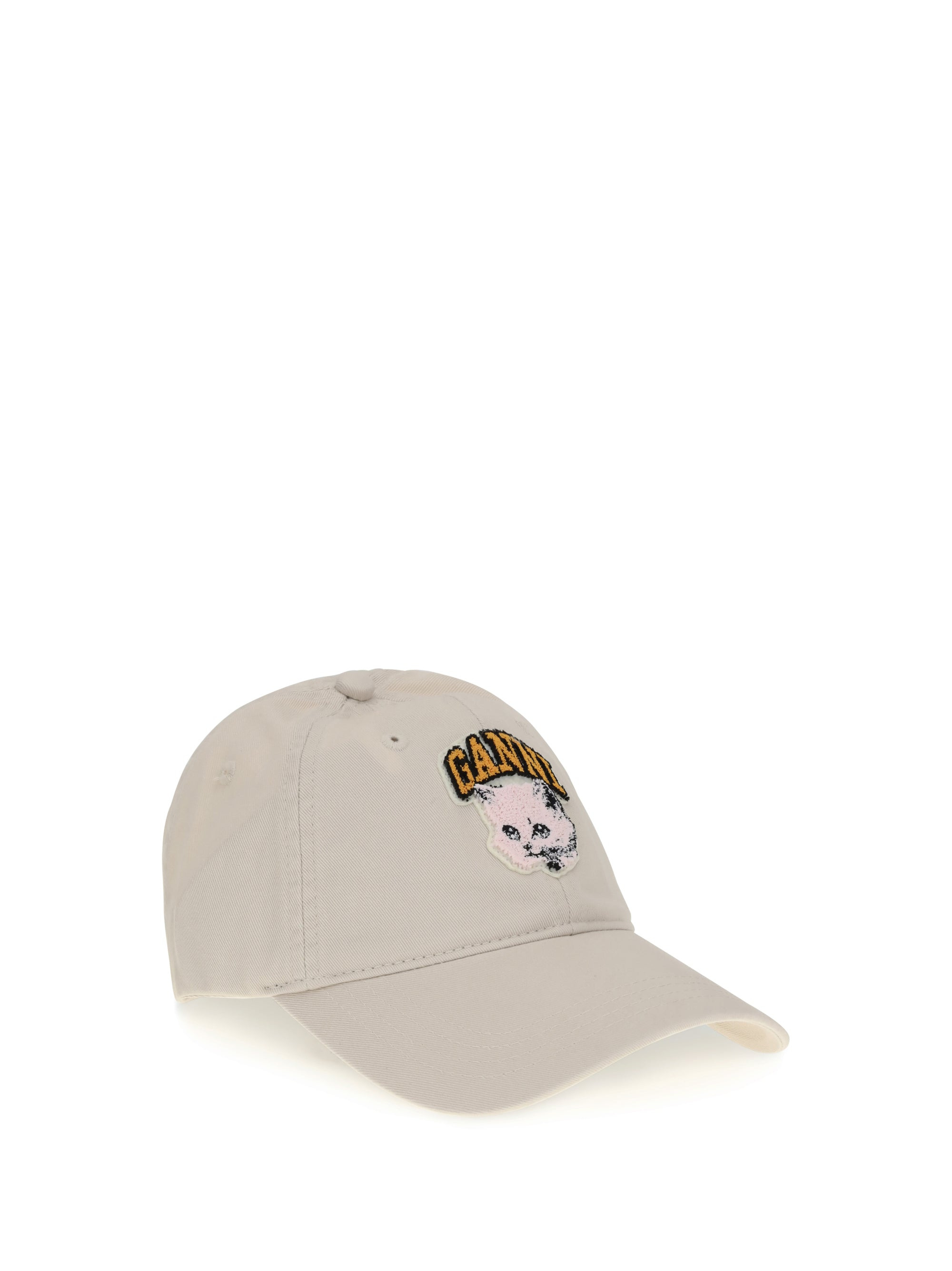 Ganni Women Washed Cotton Canvas Cat Cap - 2