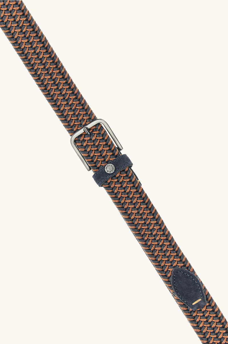 Paul & Shark ELASTIC BRAIDED LEATHER BELT WITH SUEDE FINISHES outlook