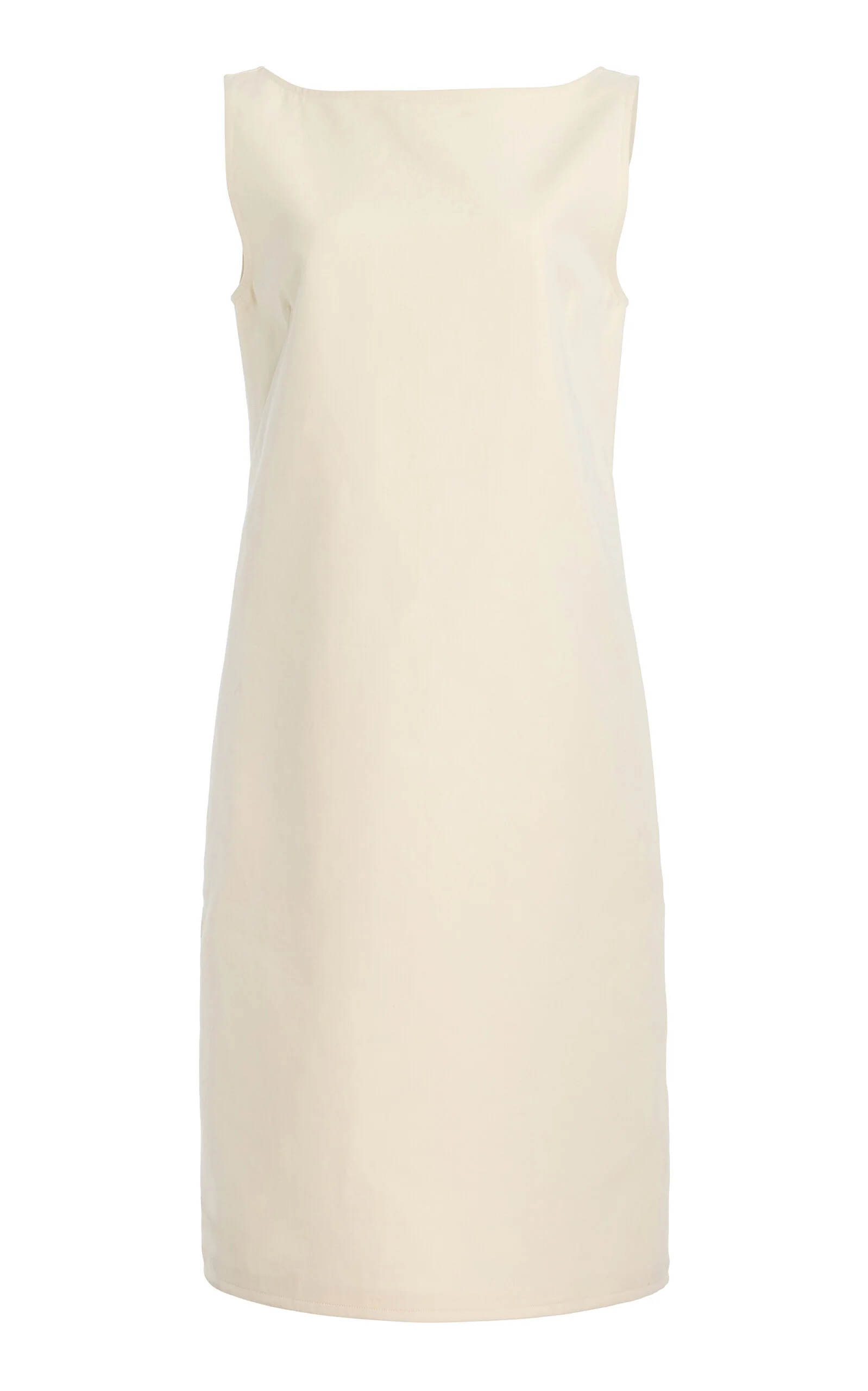 Double Faced Cotton Sheath Dress ivory - 1