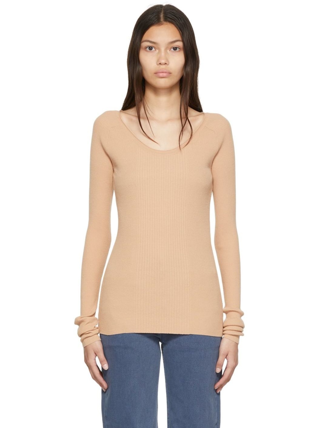 Beige Rayon Sweater - 1