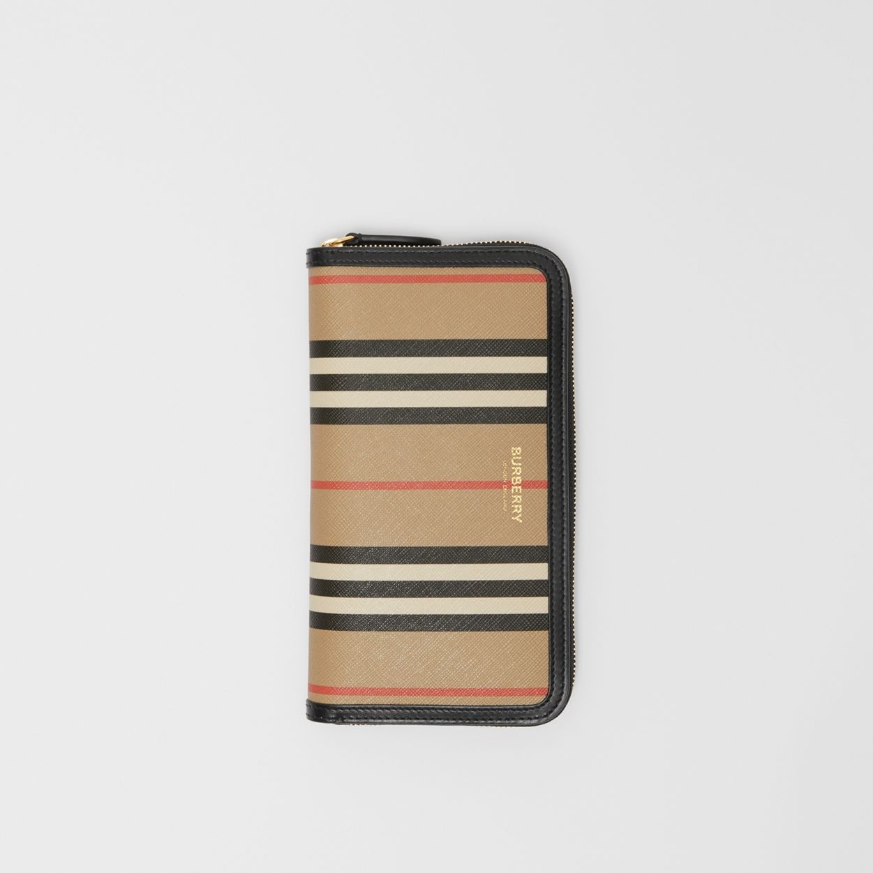 Icon Stripe and Leather Ziparound Wallet - 3