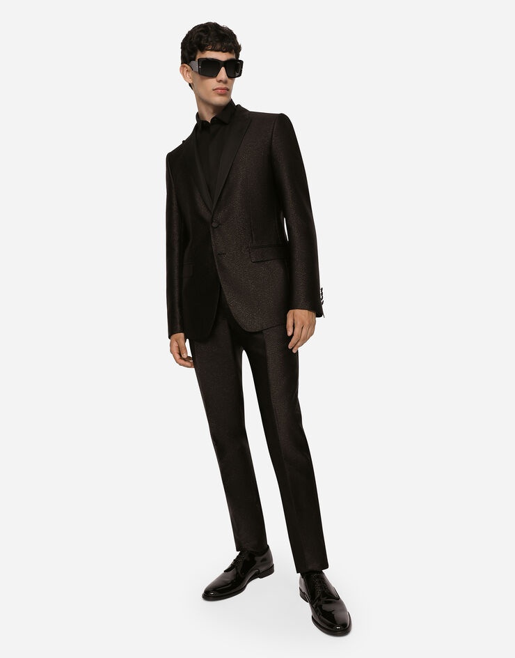 Lamé silk jacquard martini-fit tuxedo suit - 7
