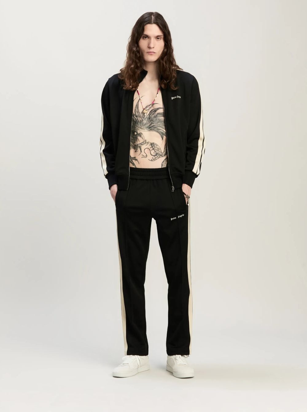 Palm Angels Men 'Classic Logo' Black Sweatshirt With Logo Printed On The Front In Tech Fabric Man - 4