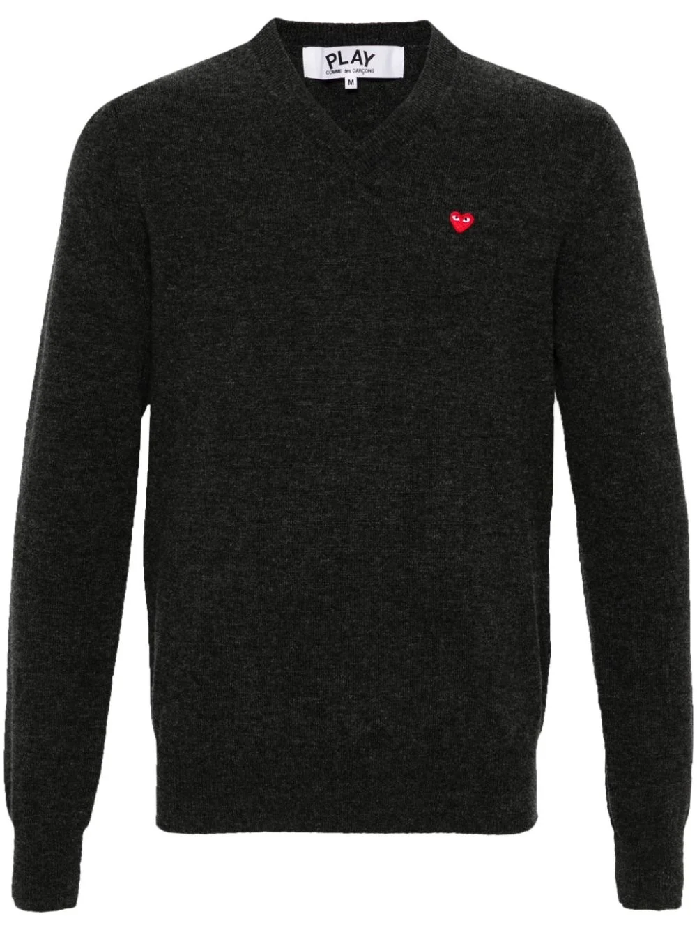 heart-patch wool jumper - 1