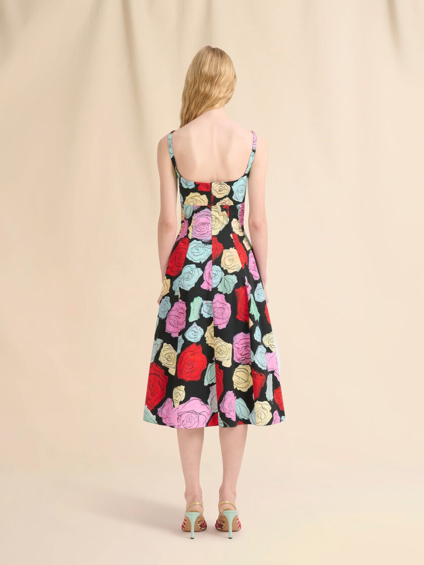 BLACK POPLIN BALLOON DRESS WITH ORION PRINT - 3