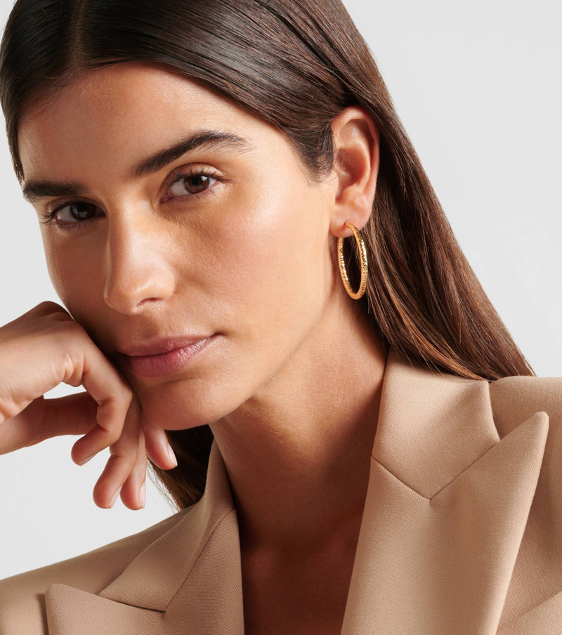 Bold Sparkle Medium 14kt gold hoop earrings 3