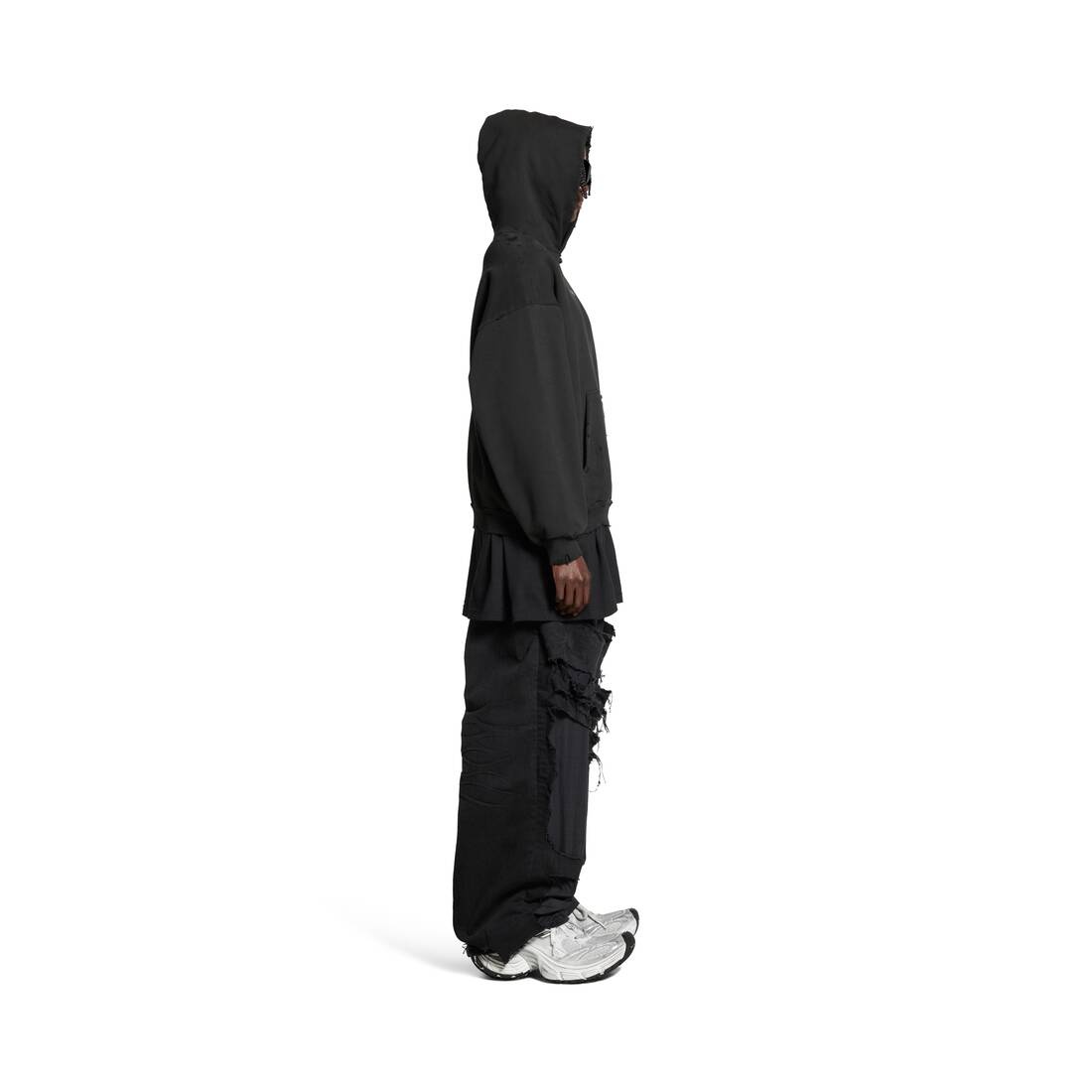 Balenciaga Back Hoodie Medium Fit in Black - 3