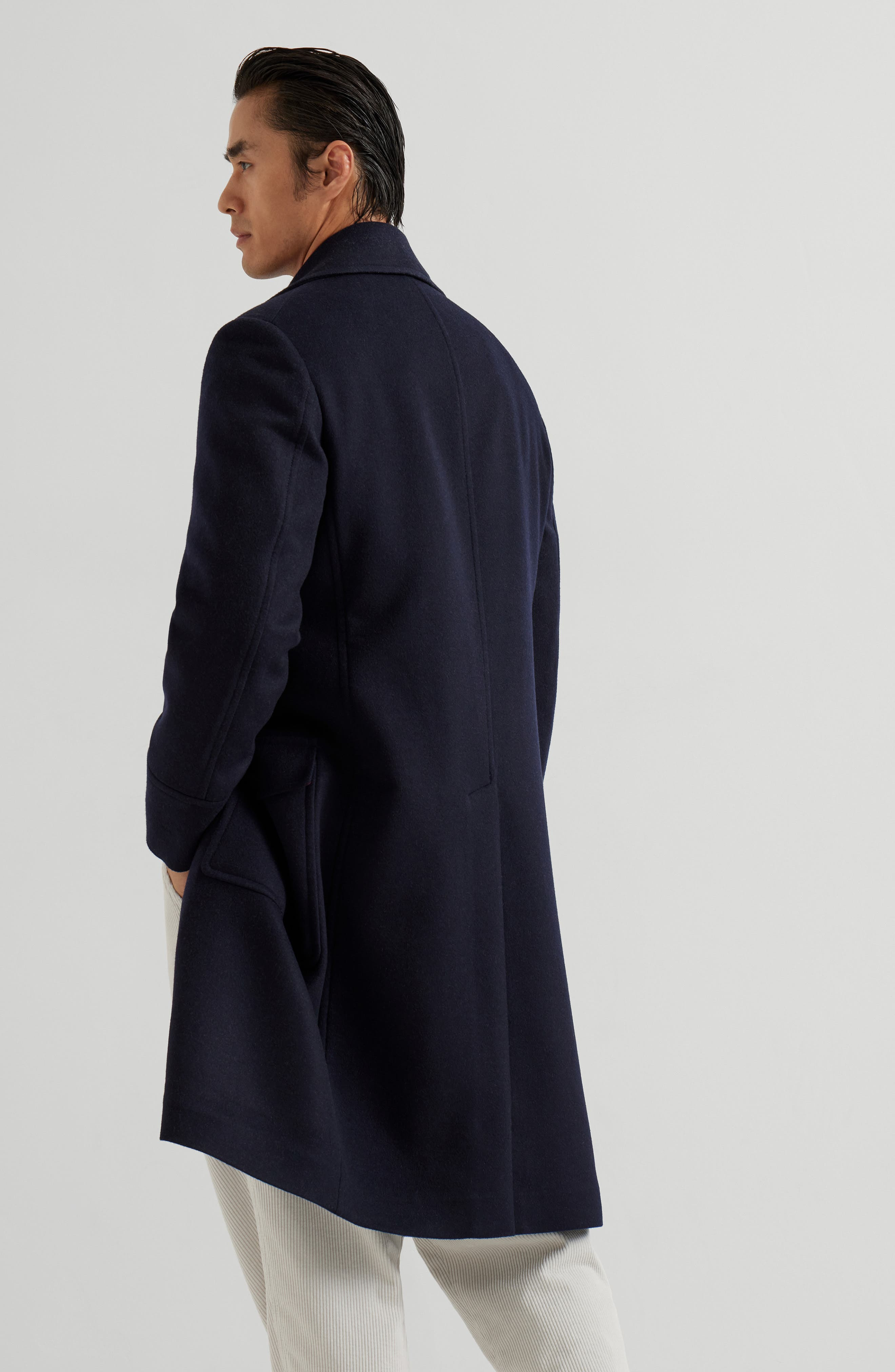 Brunello Cucinelli Double cloth coat in Navy Blue at Nordstrom - 3