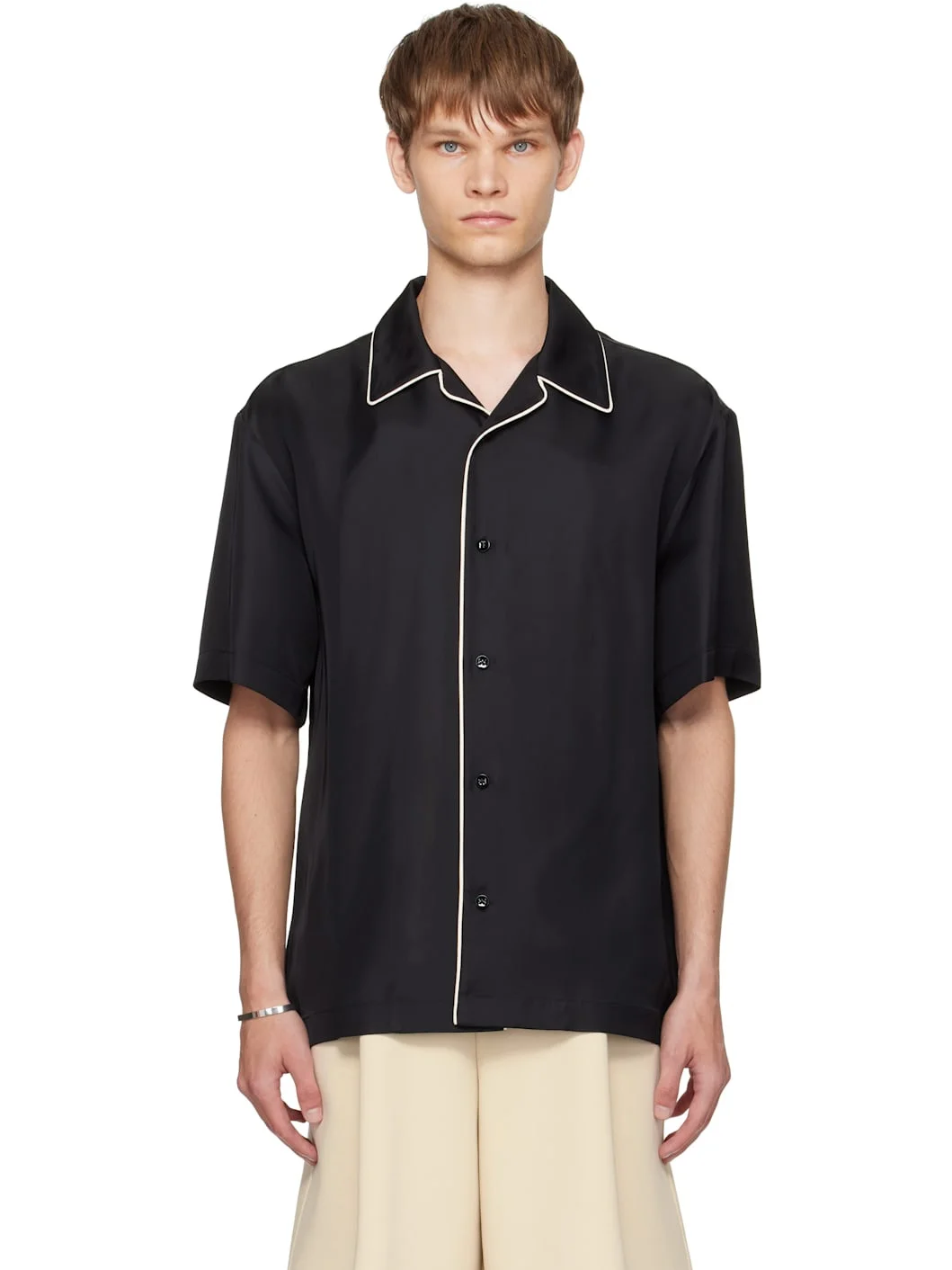 Black Fluid Viscose Shirt - 1