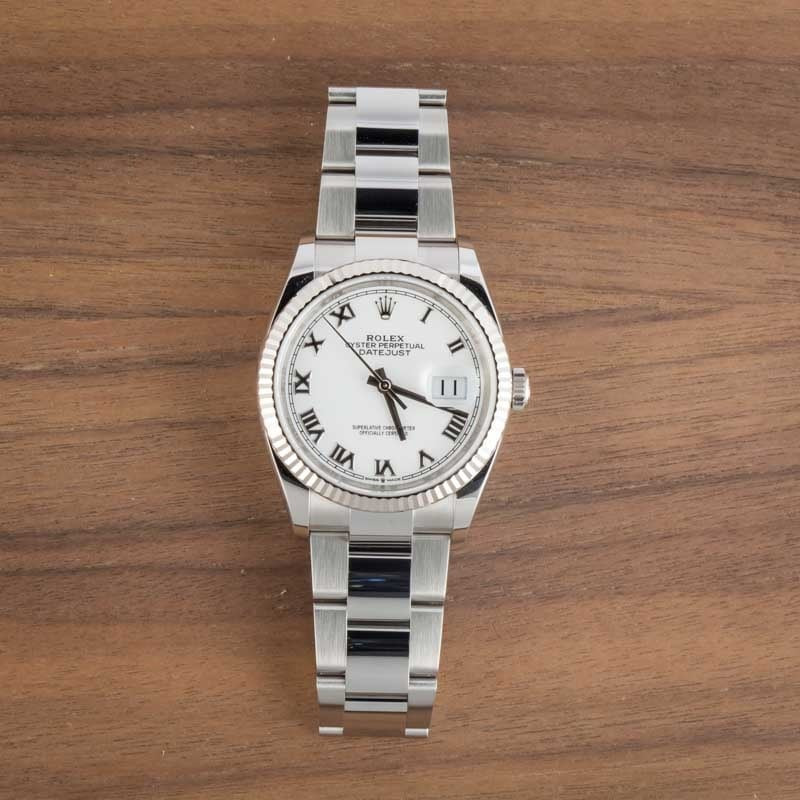 Pre-owned Rolex Datejust 126234 White Roman Dial - 6