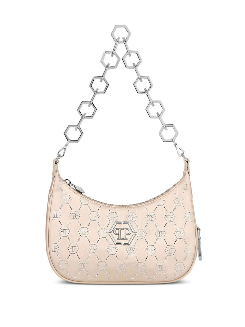 rhinestone-embellished monogram shoulder bag 1