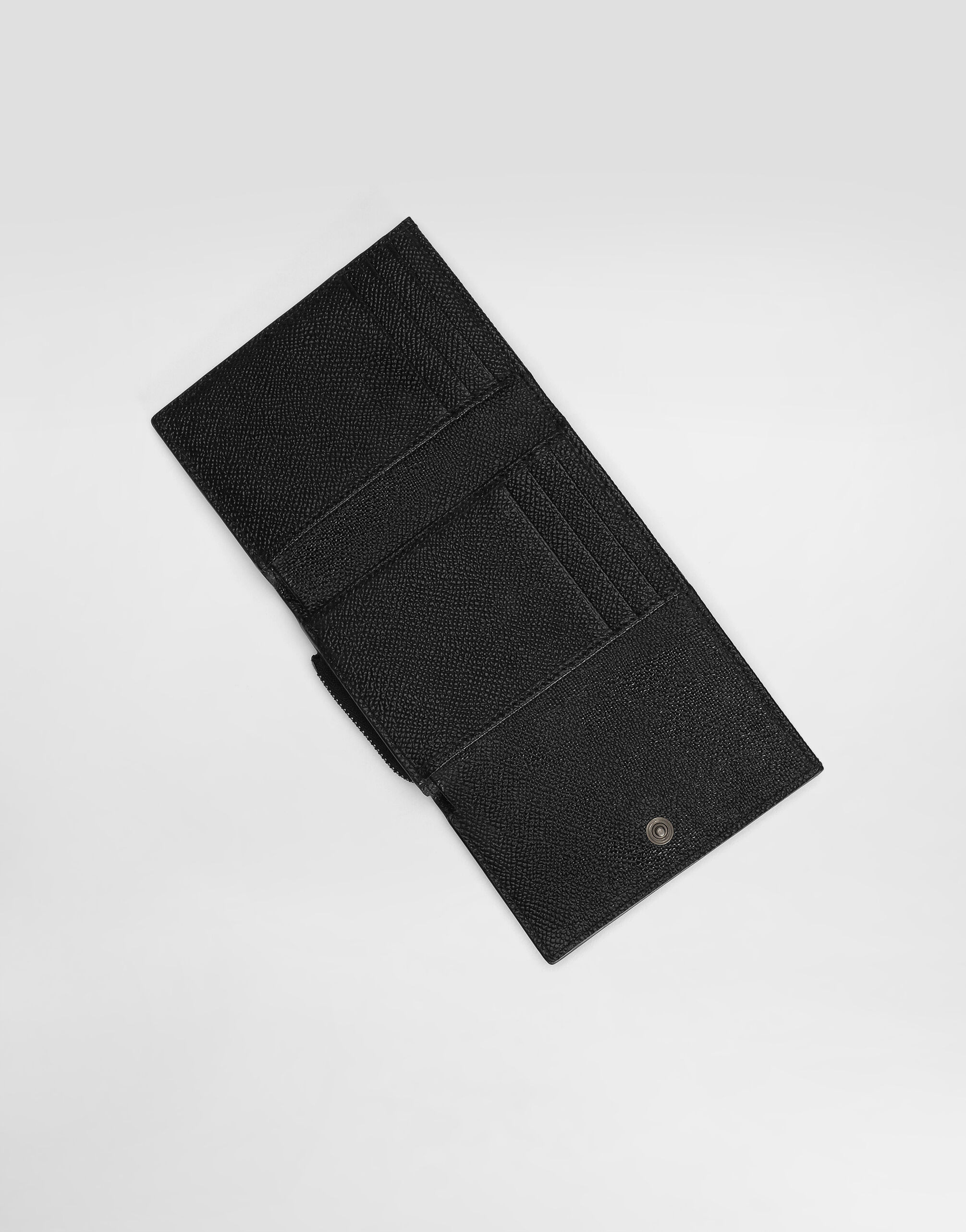 Calfskin French-flap wallet with logo tag - 4