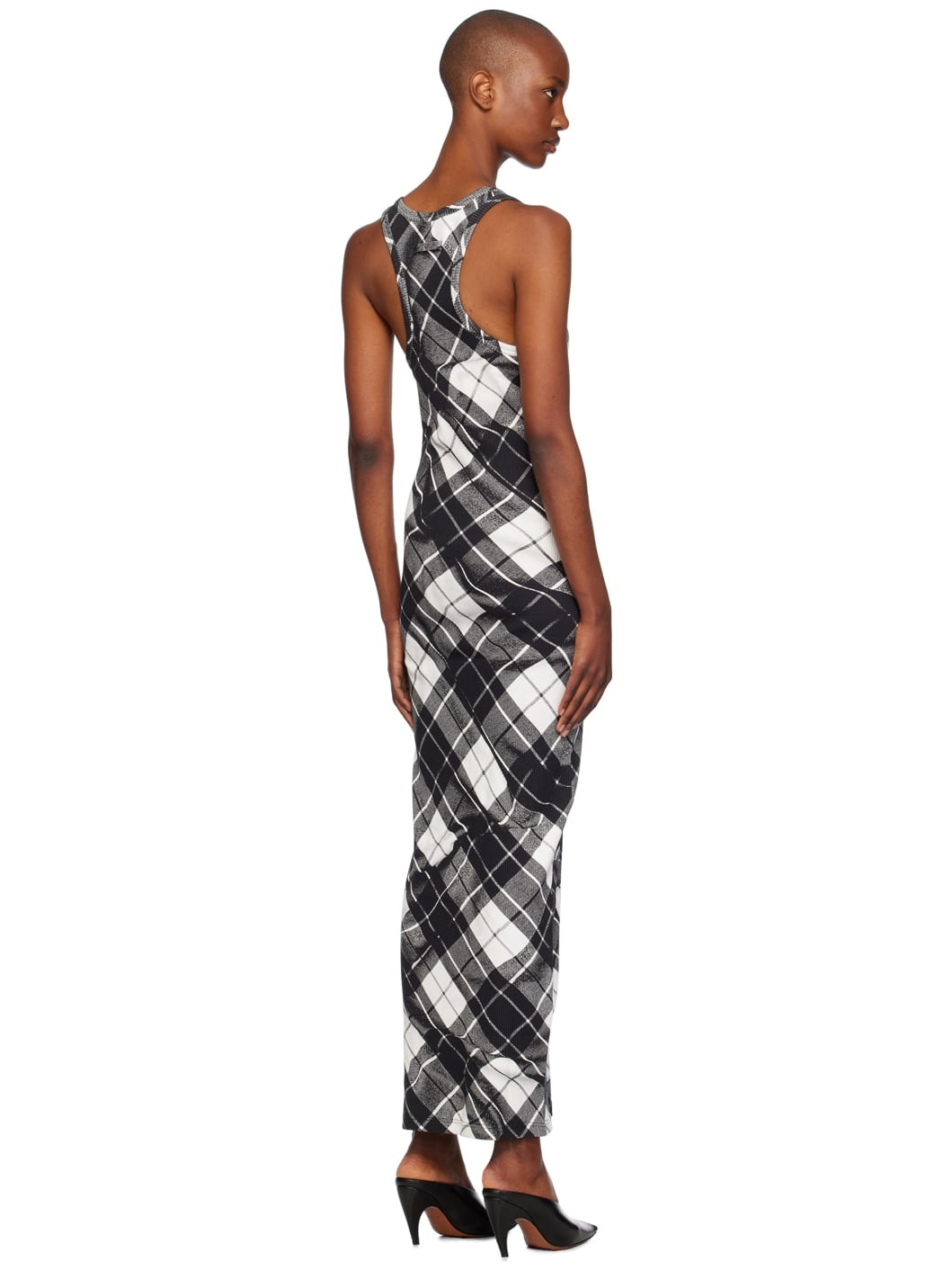 Black & White Tartan Maxi Dress - 3