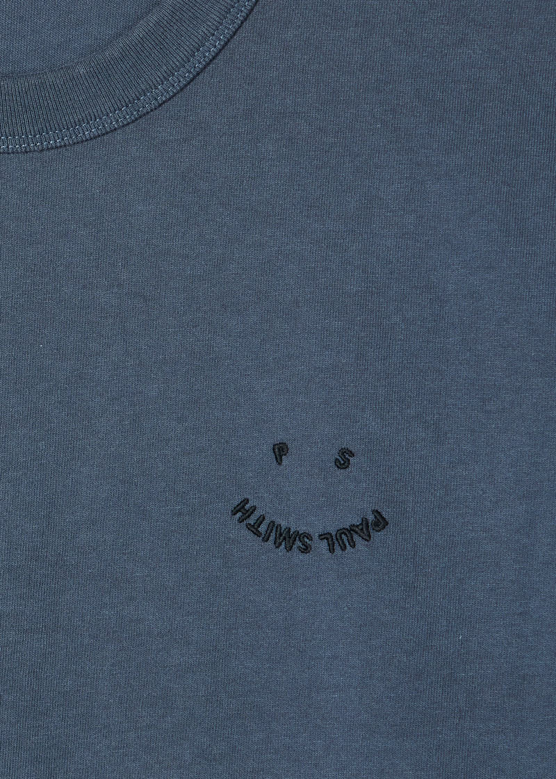 Paul Smith Charcoal Pigment Dyed 'Happy' T-Shirt outlook