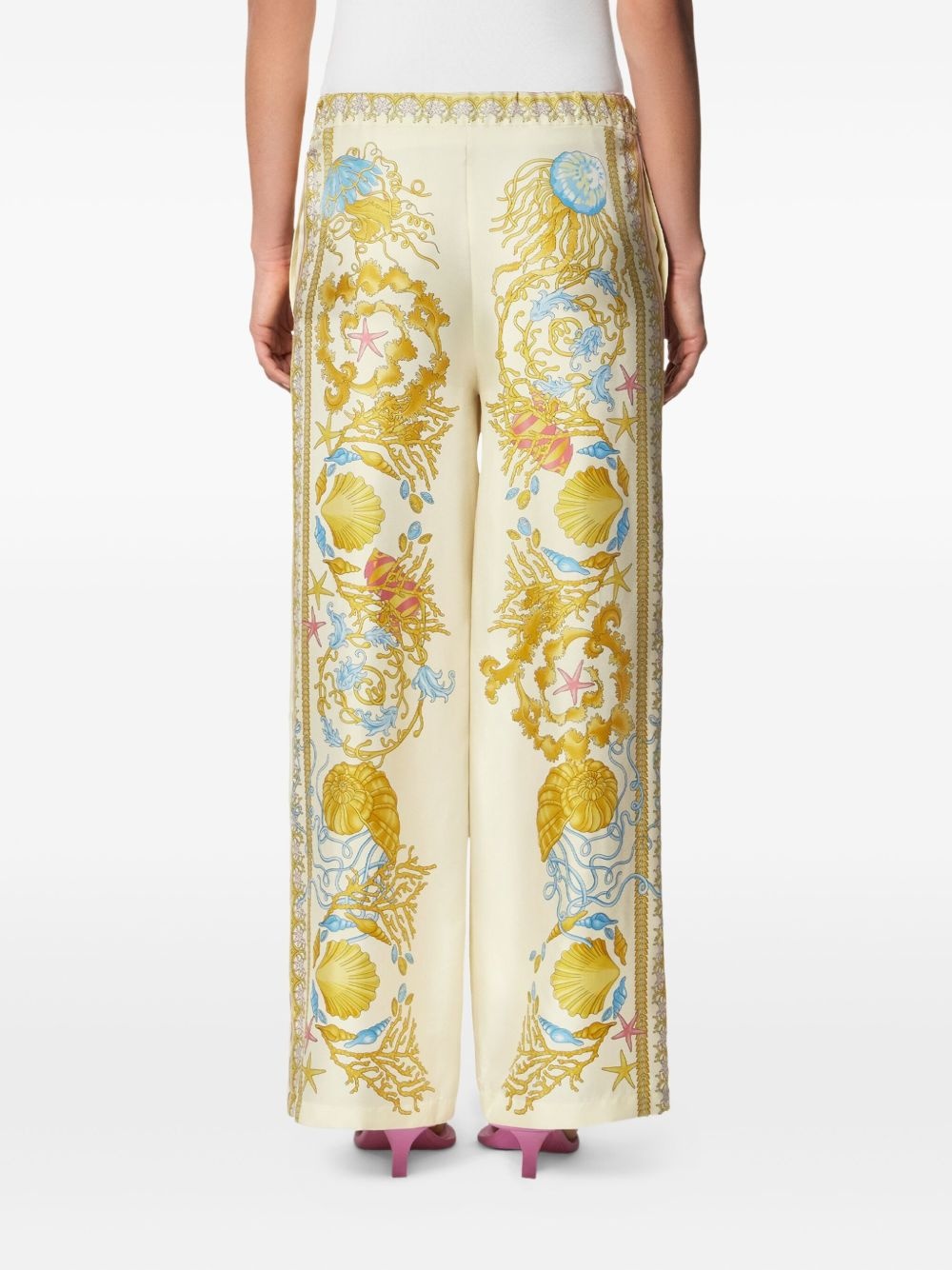 Underwater Barocco silk trousers - 4