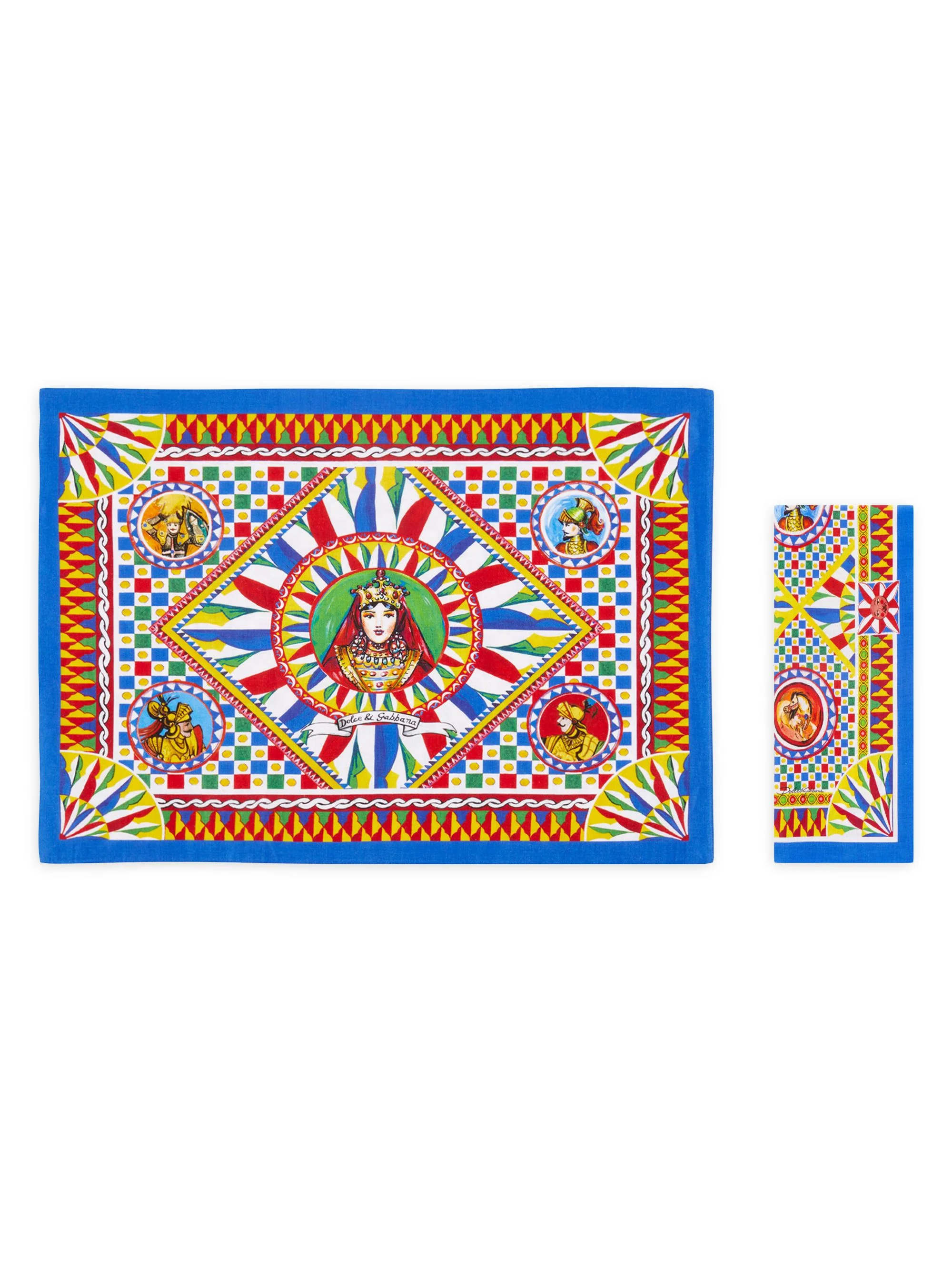 Carretto 2-Piece Linen Placemat & Napkin Set - Multicolor - 1