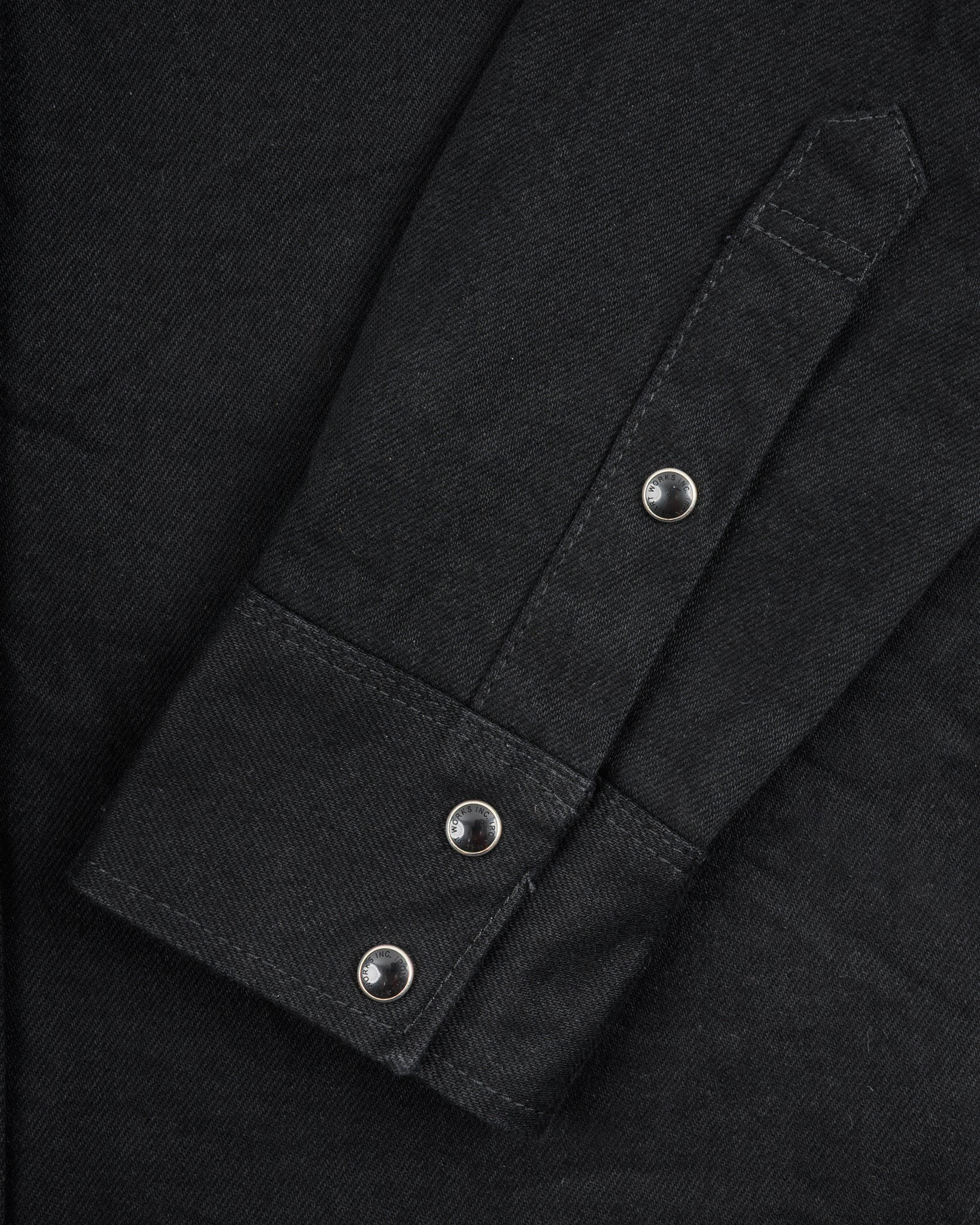 IHSH-295-BB 14oz Selvedge Denim Western Shirt - Black/Black - 9