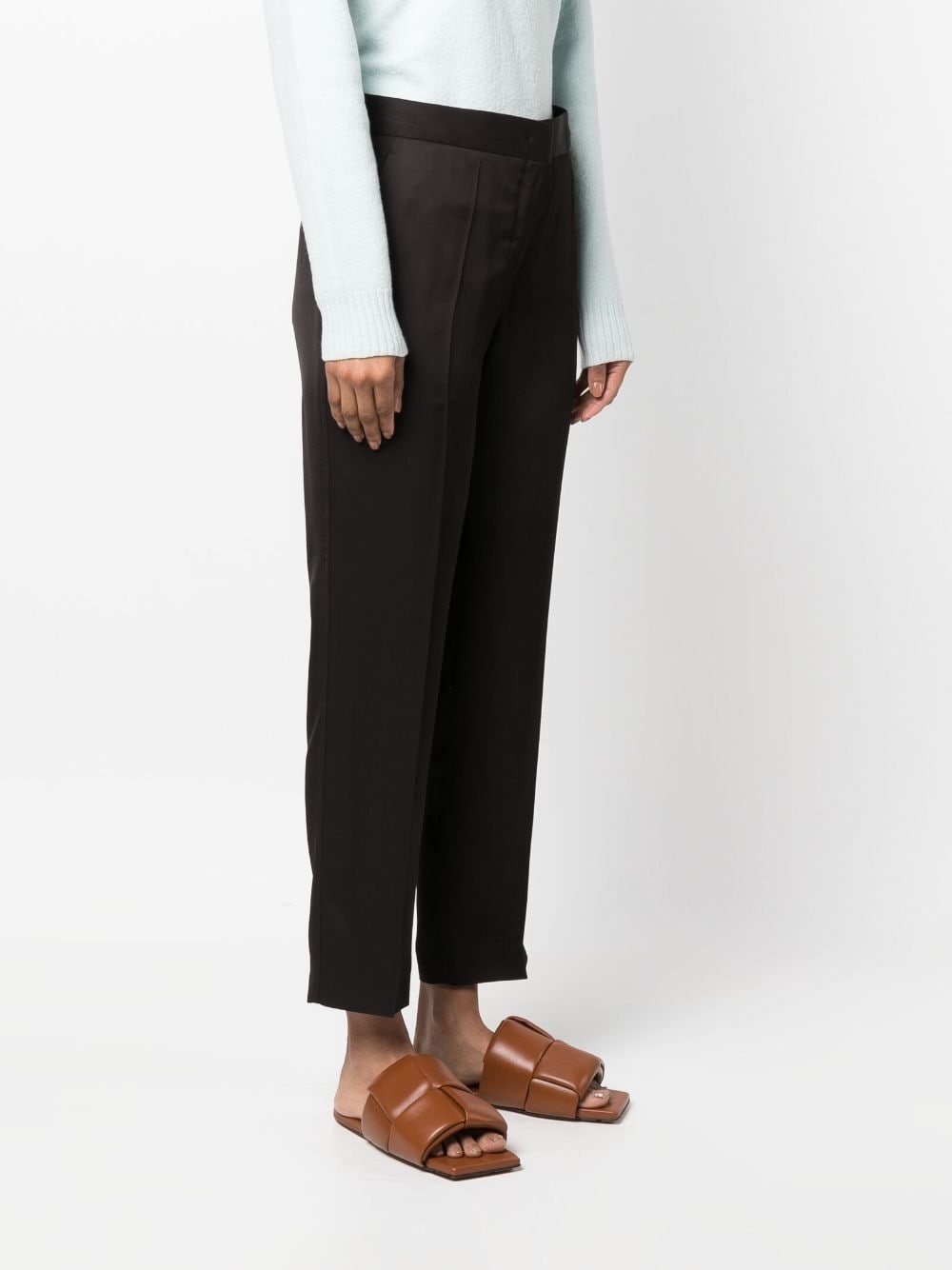 cropped twill trousers - 3