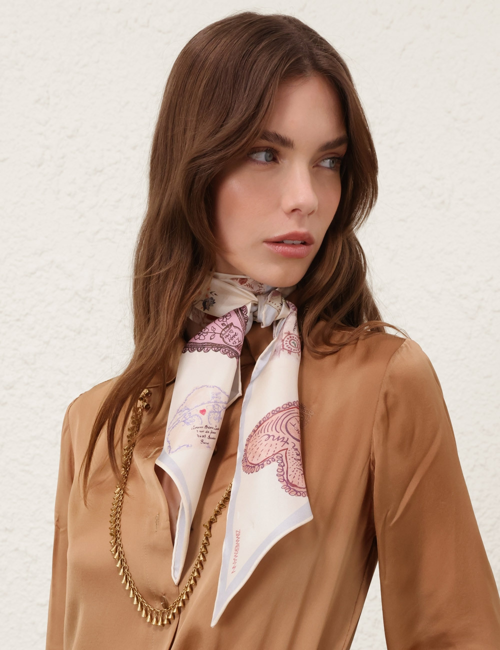 PRINTED SILK NECK SCARF - 2