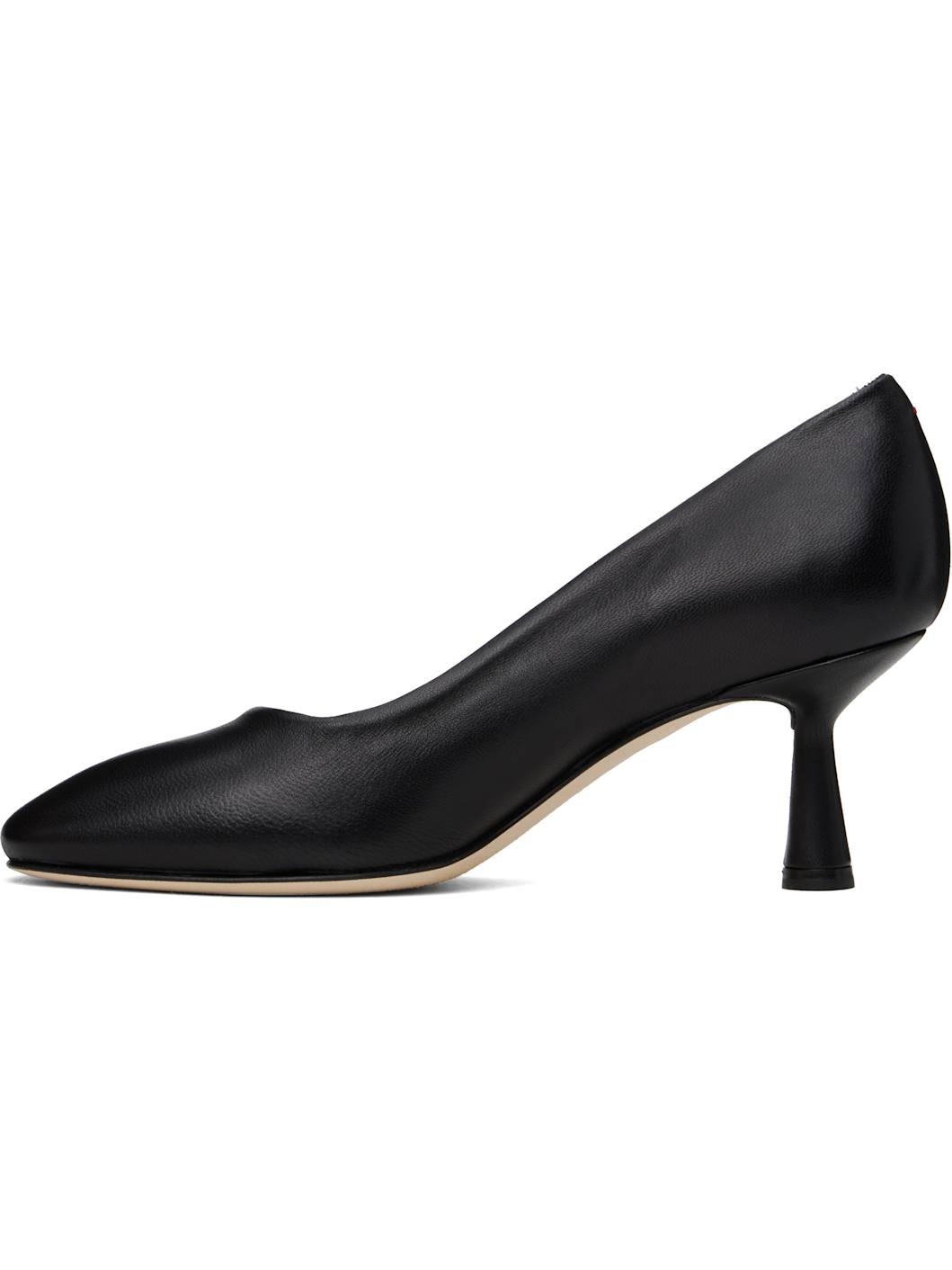 Black Giotta Nappa Leather Heels - 3